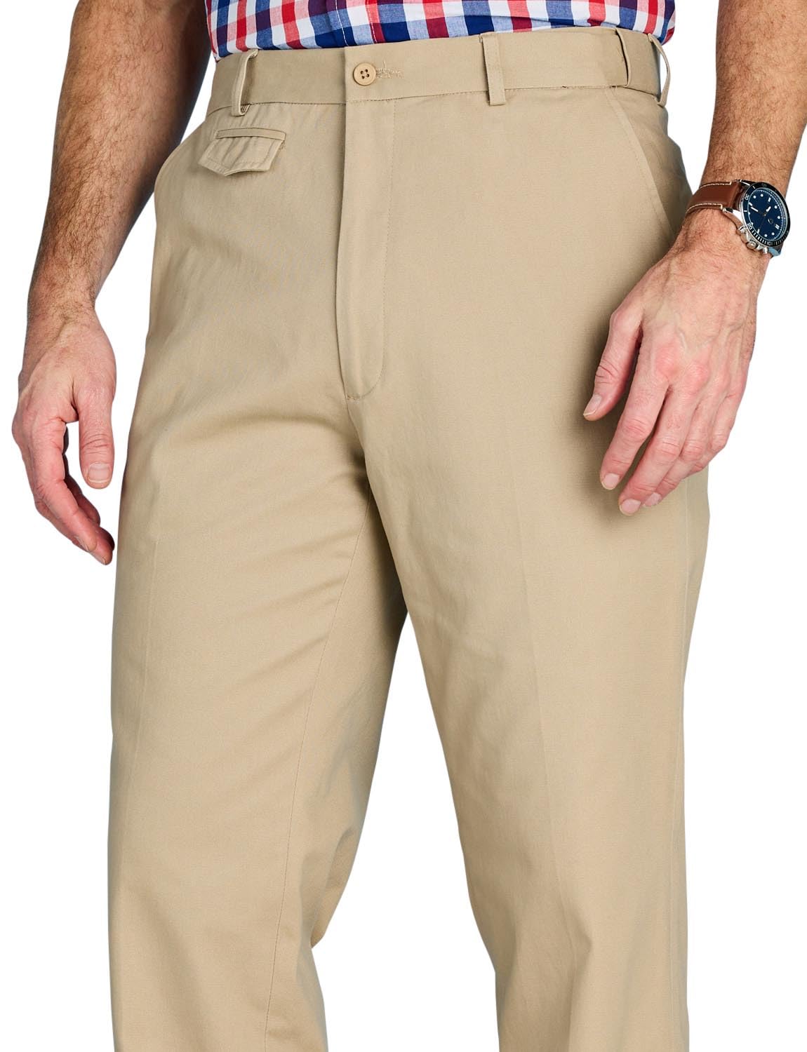 Pegasus Men's Cotton Chino Pants with Stretch Waistband - Comfortable, Stylish & Versatile Smart Casual Pants for Work, Office & Everyday Wear