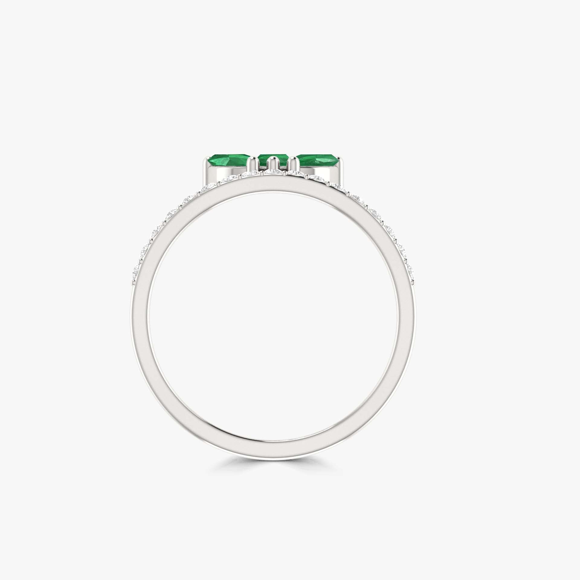 Lab Grown Marquise Green Emerald Engagement Ring - Ethical & Affordable Wedding Jewelry for Proposals, Anniversaries, and Special Occasions