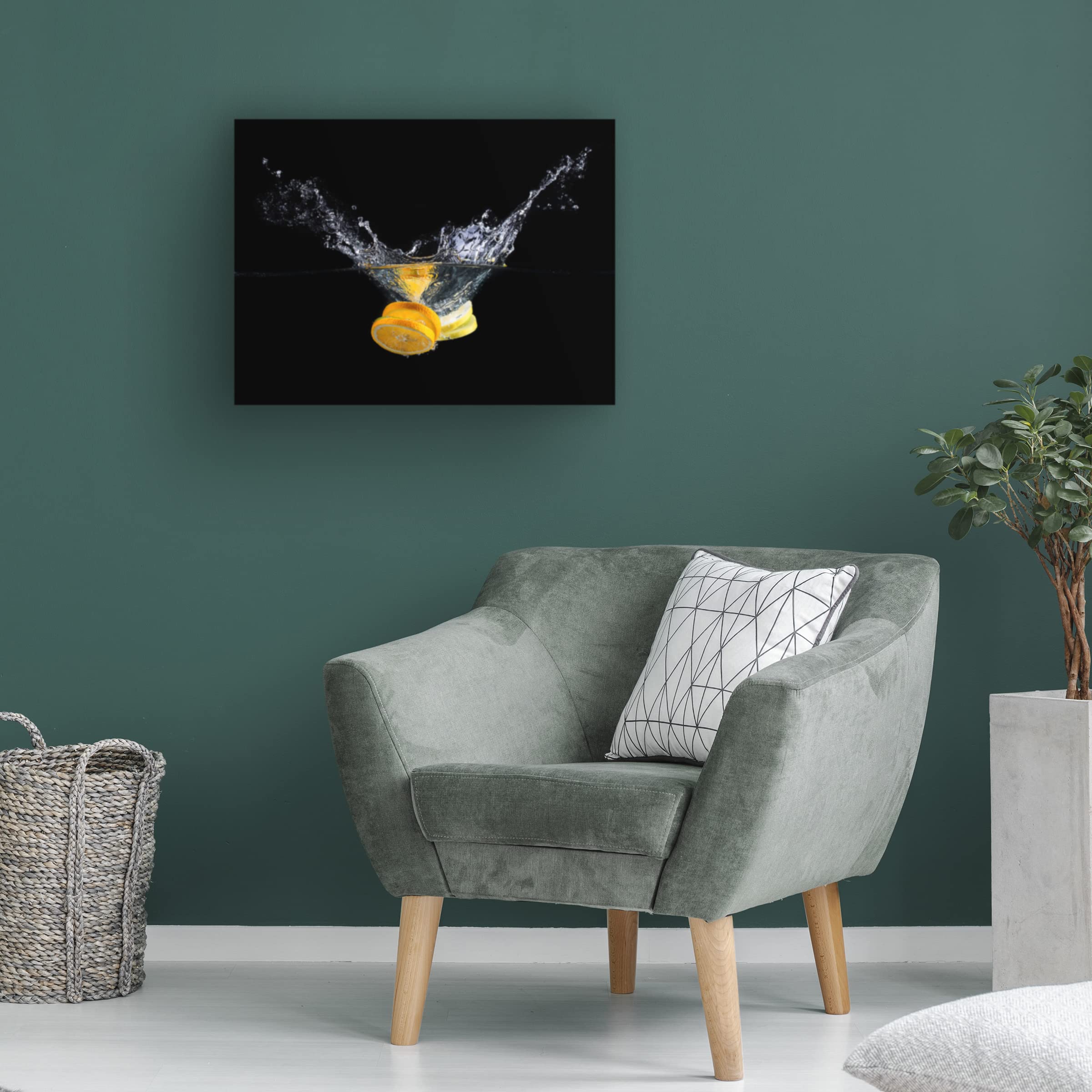 Trademark Fine Art 'Orange Splash' Abstract Canvas Painting by Mogyorosi Stefan - Modern Wall Art for Living Room, Bedroom & Office Decor