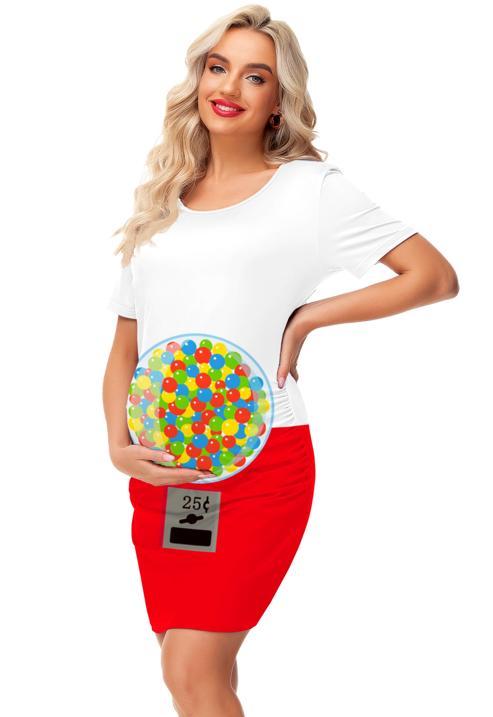Deerose Women's Easter Pregnancy Dress - Funny Printed Casual Maternity Outfit for Halloween & Holiday Parties | Perfect for Baby Showers, Photo Shoots & Seasonal Celebrations