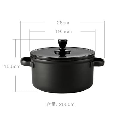 Premium 2.0L Ceramic Slow Cooker Pot - Stoneware Casserole Dish for Soup, Stew & Hot Pot | Ideal for Kitchen Cooking, Family Meals & Entertaining