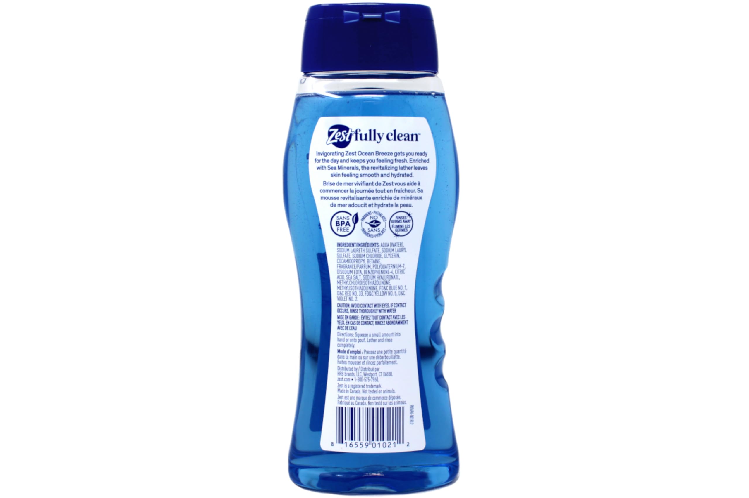Zest Ocean Breeze Body Wash with Sea Minerals - Deep Cleansing & Moisturizing Shower Gel for Soft Smooth Skin - Refreshing Citrus Scent - 18 Fl Oz (Pack of 6) - Perfect for Daily Shower, Spa Day & Gym Bag Essential