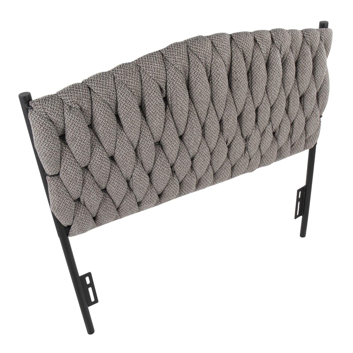 LumiSource Braided Matisse Velvet Twin Headboard - Upholstered Adjustable Bed Frame Headboard for Twin Size Beds | Dorm Room Decor & Bedroom Upgrade