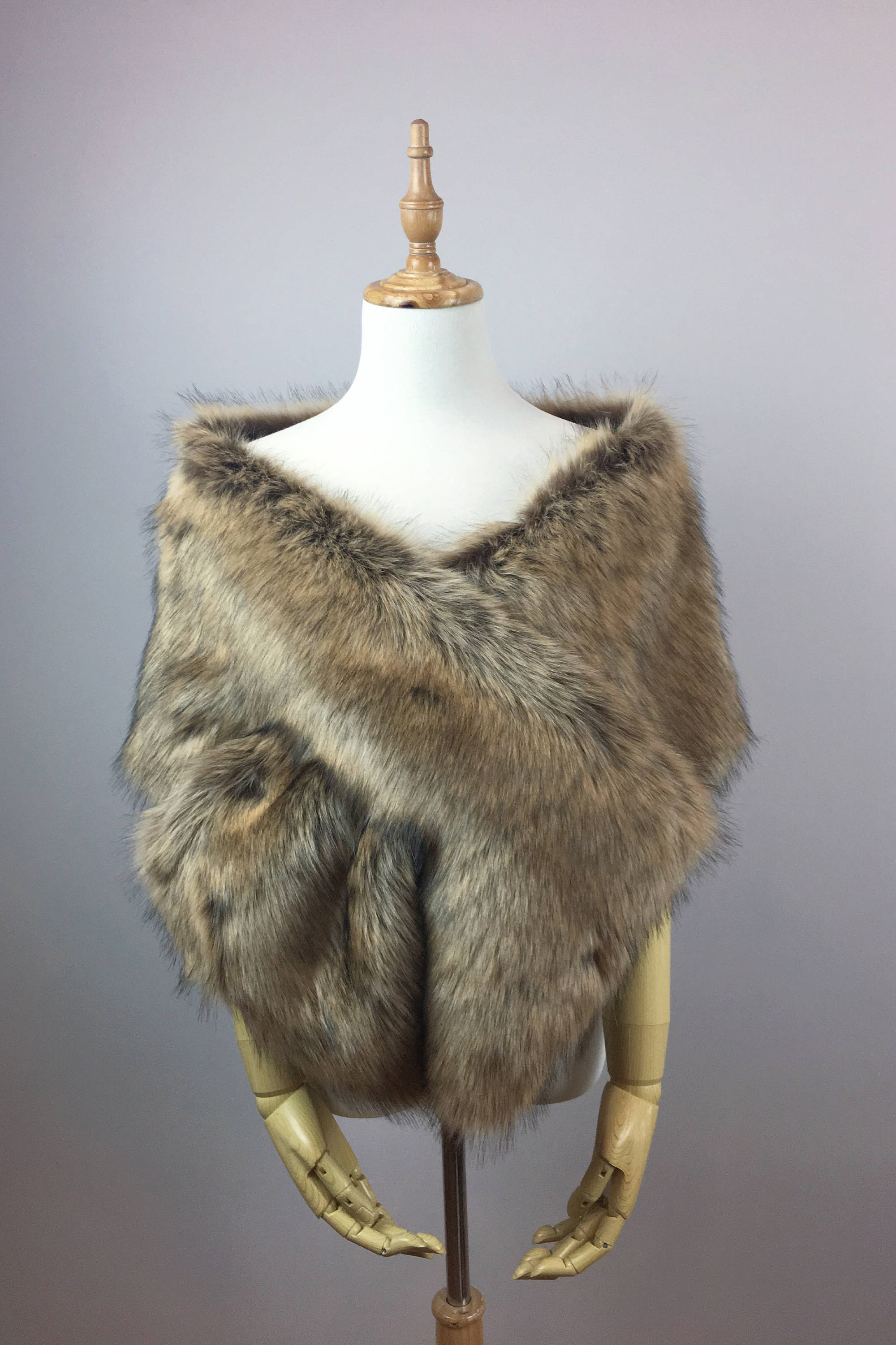 Luxury Brown Fur Shawl Wrap - Soft & Warm Winter Fashion Accessory for Women (Lilian Brw03) | Perfect for Parties, Weddings & Evening Events