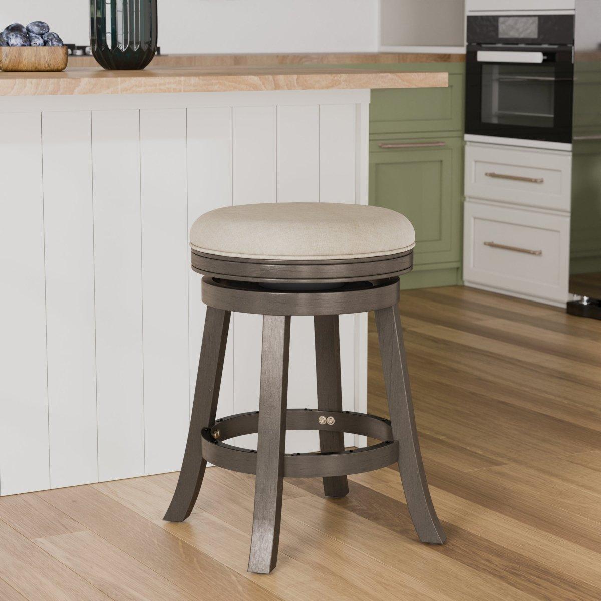 Premium Backless Fabric Swivel Stool - 24