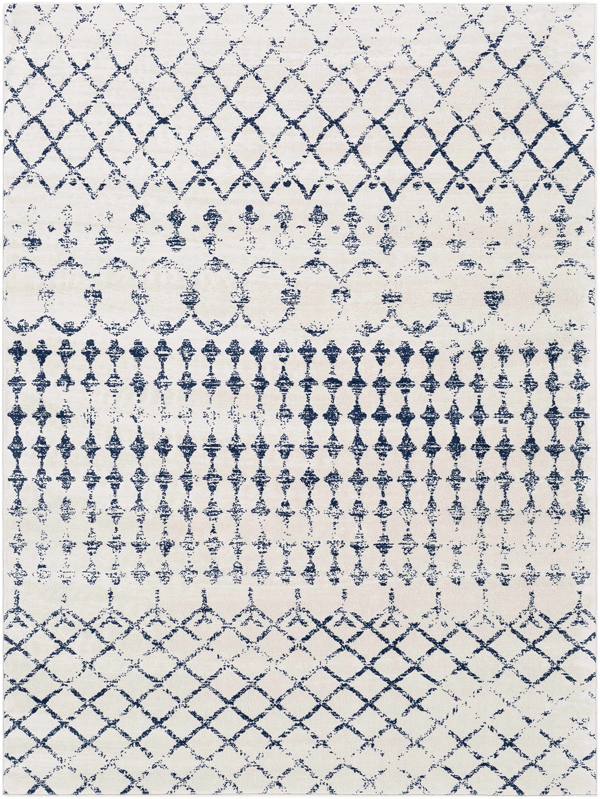Modern Blue & White Hauteloom Banjup Area Rug 9' x 12'3