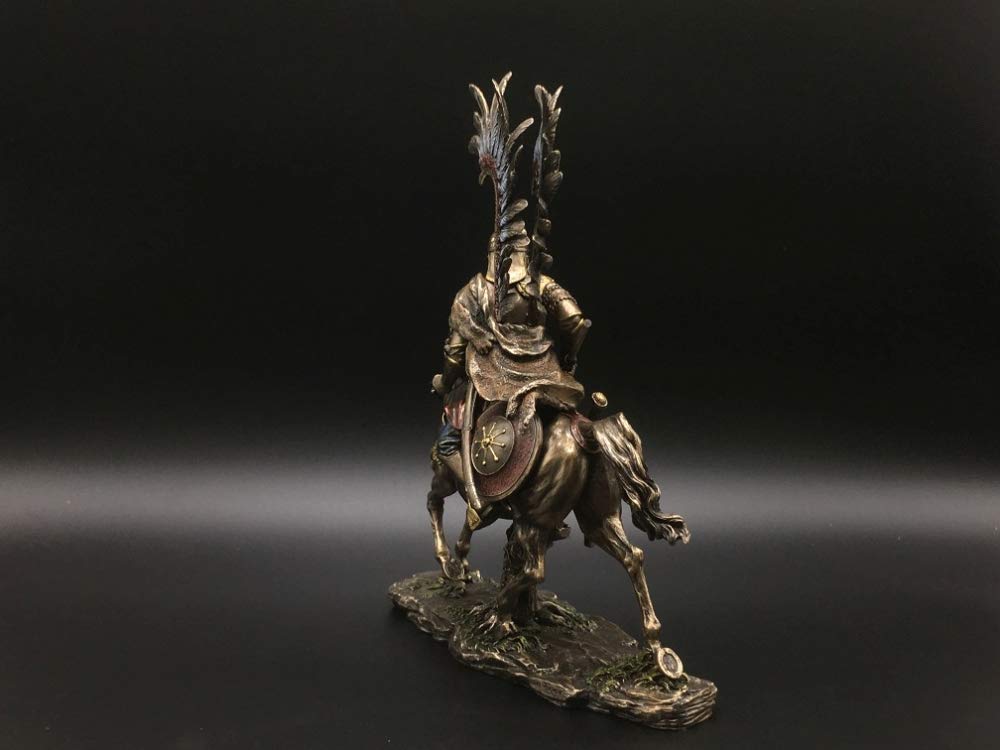 Polish Hussar Knight in Full Armor with Sabre Sword - 12.6 Inch Collectible Figurine | Medieval Decor, Gift for History Enthusiasts