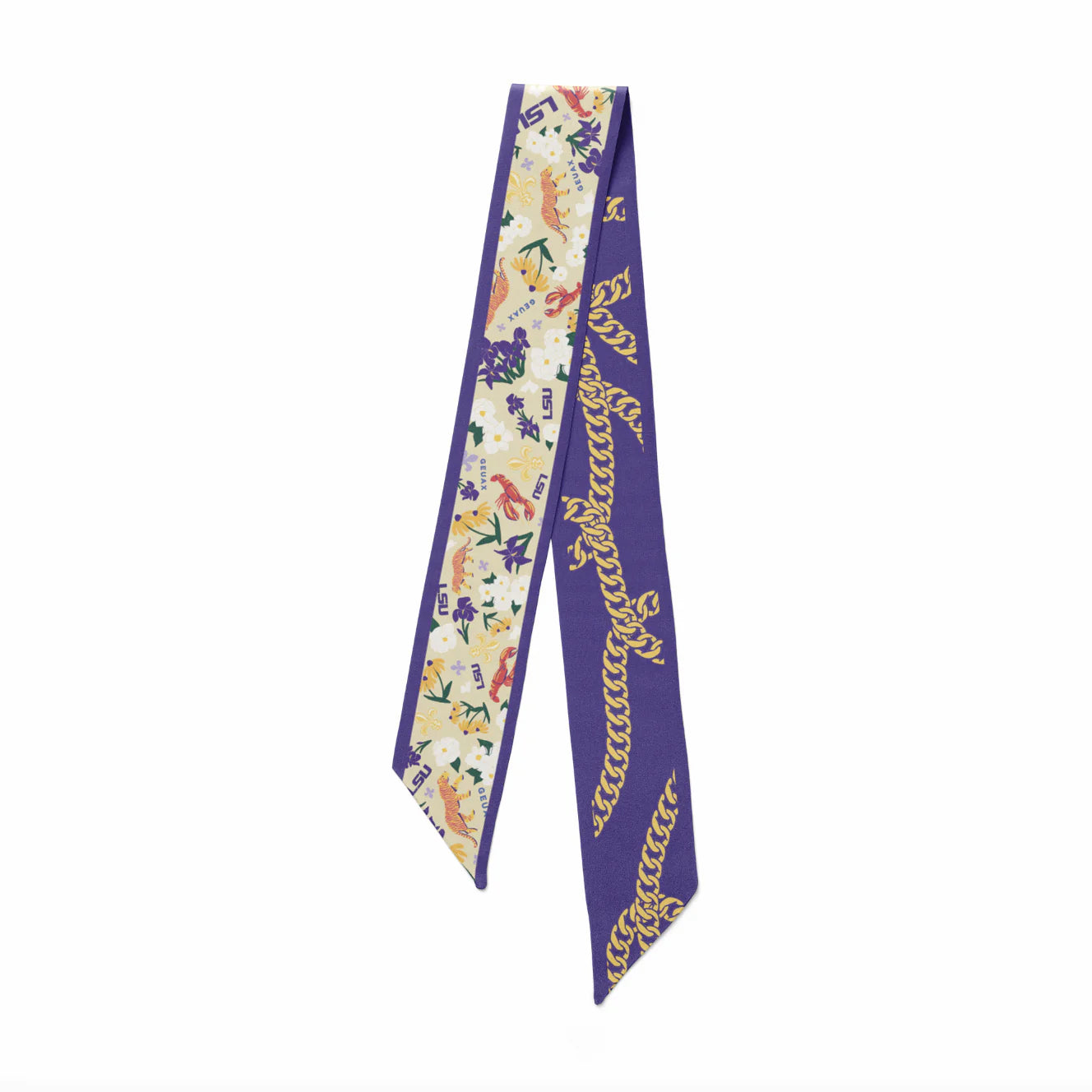 LSU Geaux Tigers Silk Skinny Scarf - Lightweight Fashion Accessory for Women & Men - Perfect for Football Games, Tailgating, and LSU Fan Gifts