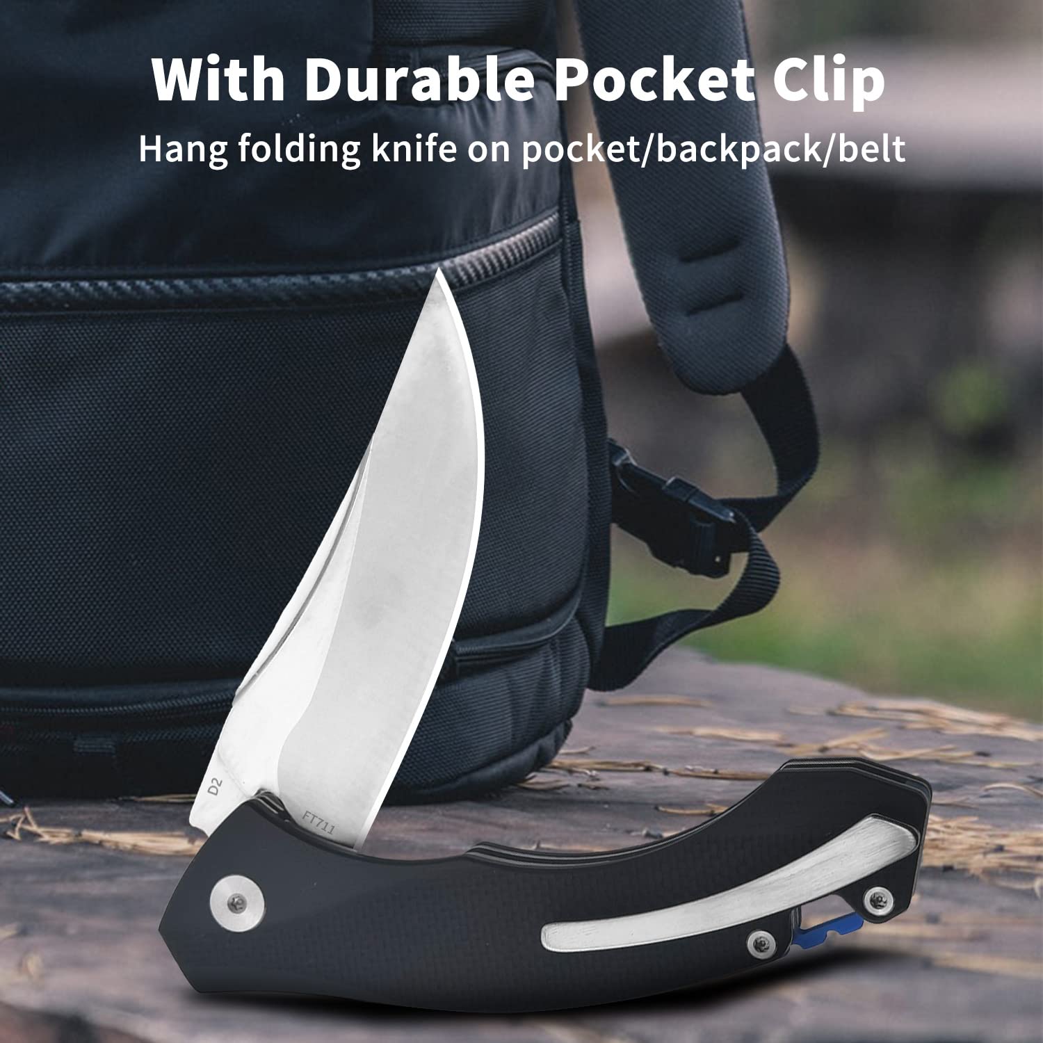 Foldable Pocket Knife (FT711) - D2 Steel 3.62