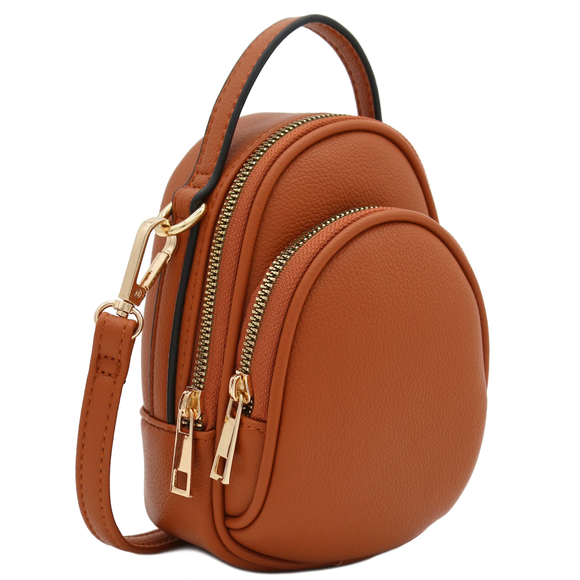 Stylish Two Compartment Mini Oval PU Leather Crossbody Bag for Women - Perfect for Travel, Shopping & Everyday Use