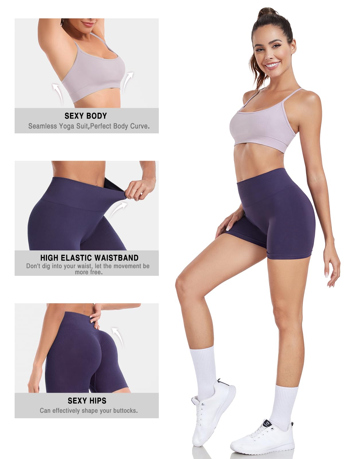 Women's 2-Piece Workout Set - High Waisted Yoga Shorts with Adjustable Strappy Sports Bra | Gym & Yoga Outfit for Women | Perfect for Yoga, Pilates, Running & Gym Training