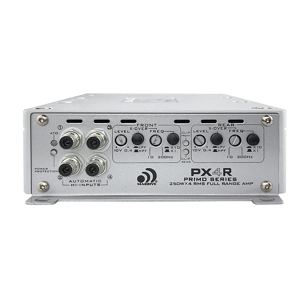PX4R 4 Channel Car Amplifier 250 Watts RMS x 4 @ 4 Ohm - High Power Audio Amp for Car Stereo System, Home Theater, and Marine Boats