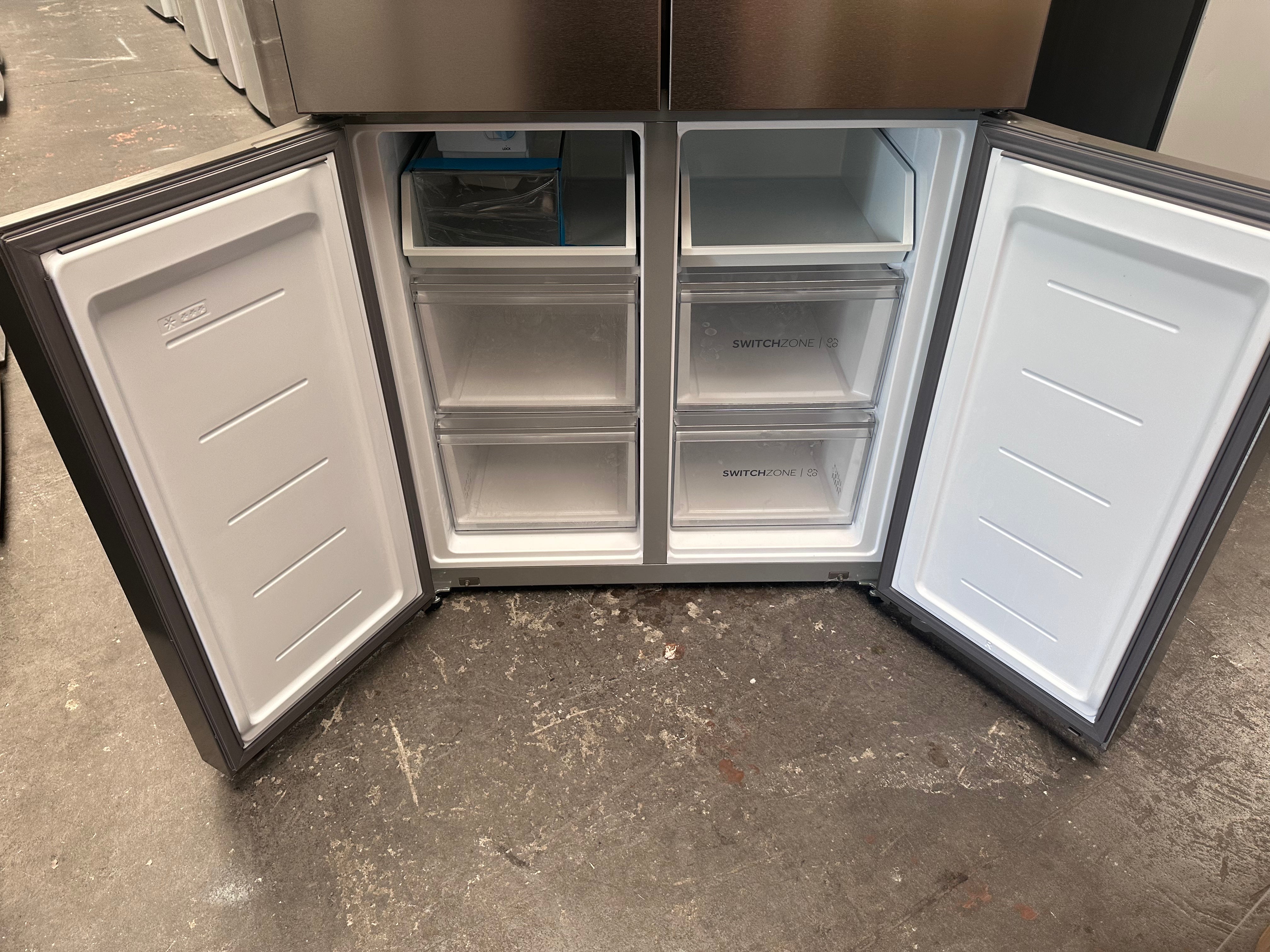 Haier 507L Quad Door Refrigerator Freezer - Stainless Steel Finish, Energy Star Certified (HRF580YPS) - Perfect for Large Families, Entertaining & Modern Kitchens [Factory Second]