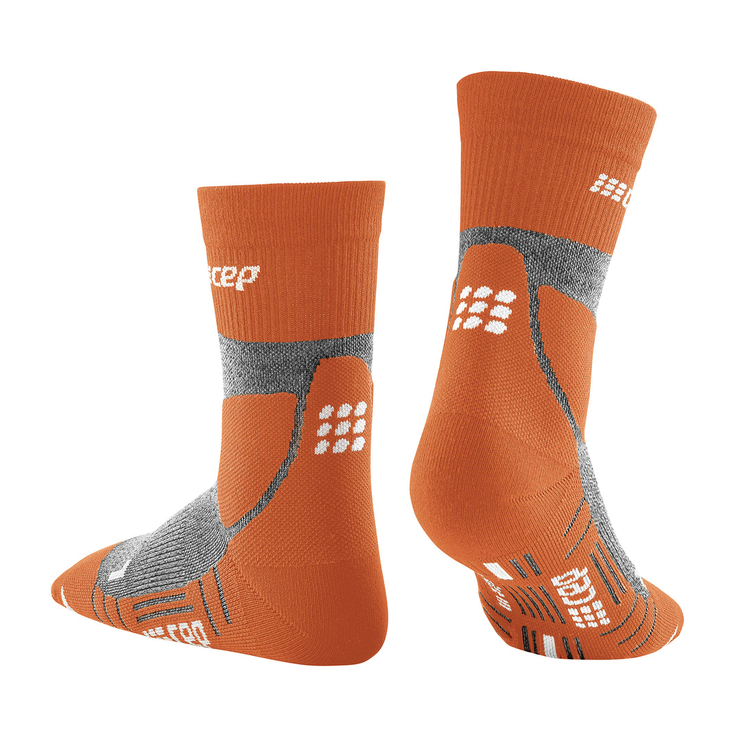 CEP Men's Hiking Merino Wool Mid-Cut Socks - Breathable & Moisture-Wicking for Outdoor Adventures (Sunset/Grey) - Perfect for Hiking, Camping & Winter Sports (WP3CB4)