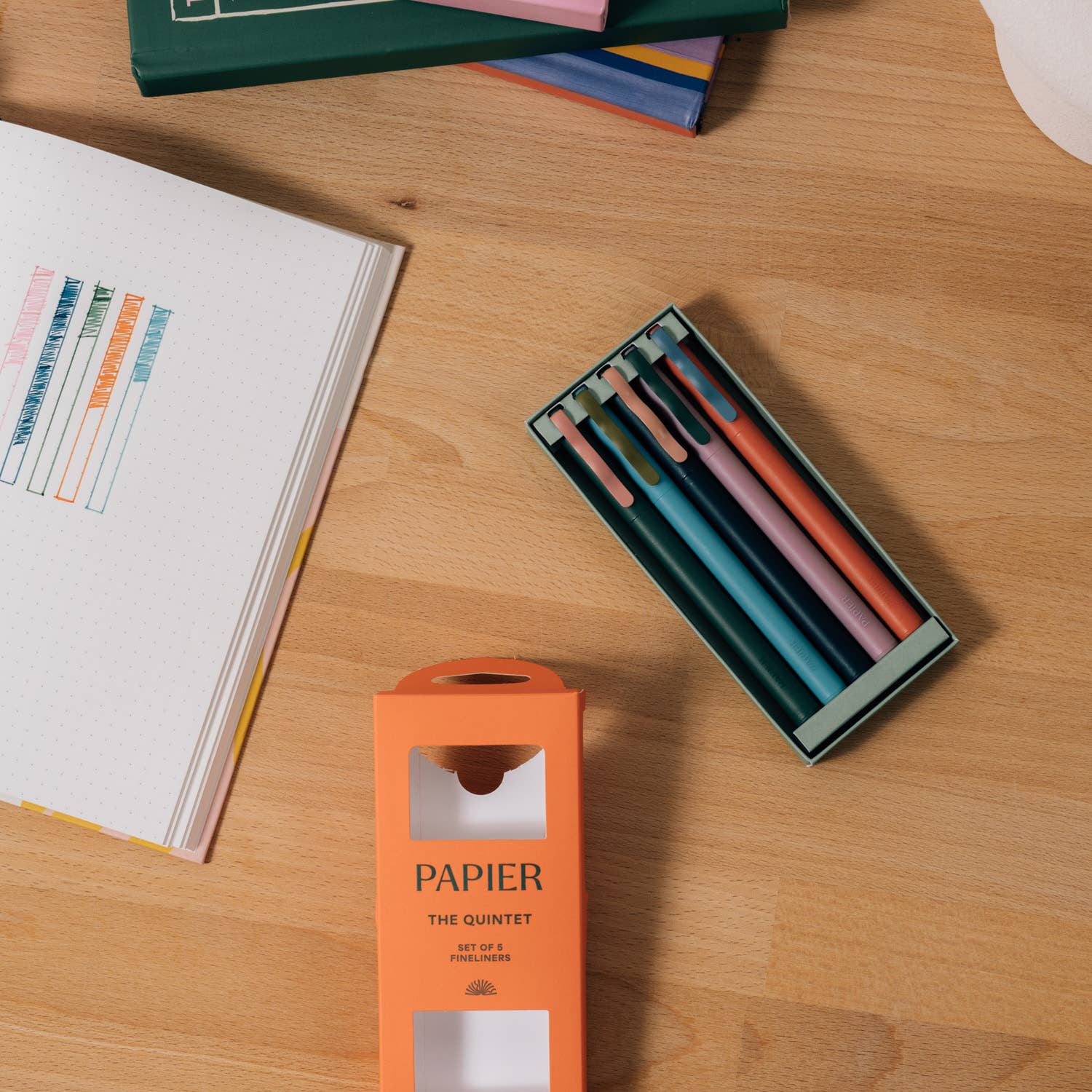Quintet Fineliners Set of 5 - Premium Fine Tip Drawing Pens for Artists, Sketching & Bullet Journaling - Perfect for Calligraphy, Doodling & Note Taking