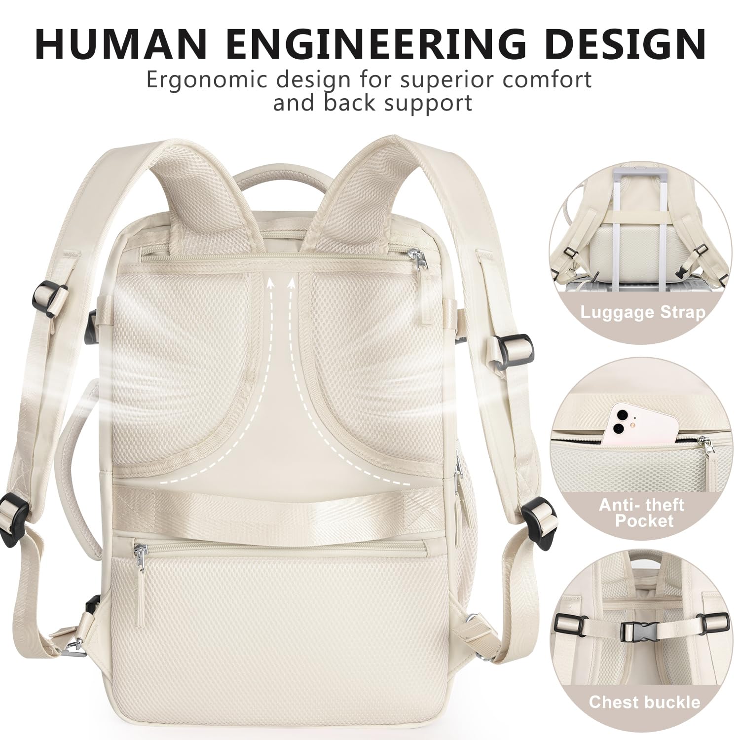 **Snoffic Waterproof Travel Backpack for Men & Women - 17.3