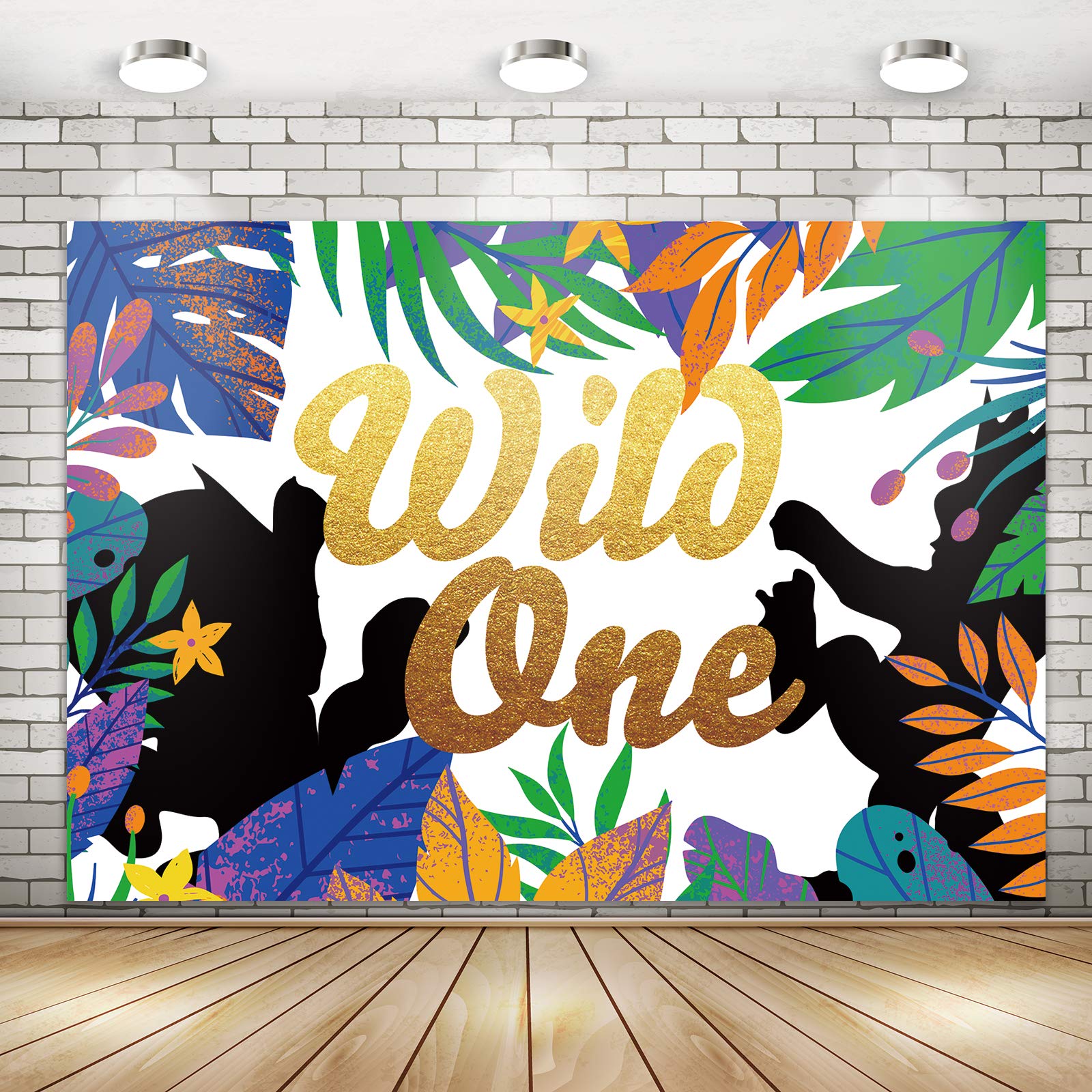 Wild Safari Animal Party Decorations - 1st Birthday Backdrop Banner, Jungle Theme Baby Shower Supplies (71