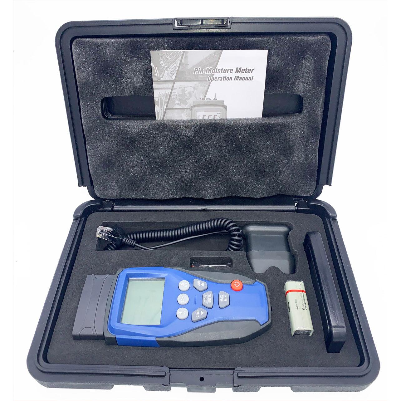 Digital Moisture Meter with Psychrometer - 3-in-1 Humidity/Temperature/Dew Point Tester for Wood, Concrete, Walls - Perfect for Home Inspection, HVAC, and Construction Projects