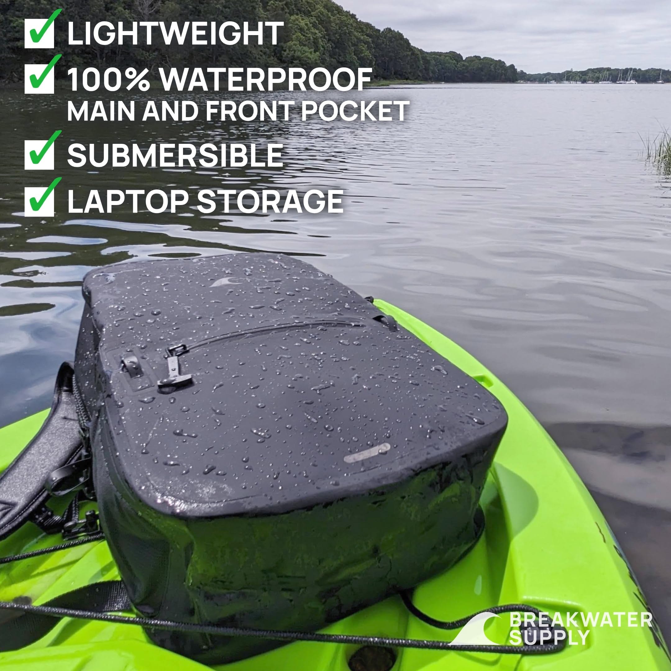 Waterproof Submersible Backpack 15L 20L 25L - Airtight Dry Bag with Laptop Compartment for Travel, Hiking & Water Sports | Breakwater Supply™ Fogland Series | Perfect for Kayaking, Beach Trips & Outdoor Adventures