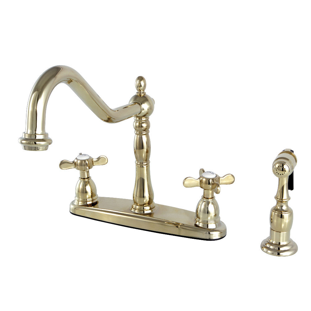 Kingston Brass KB1755BEXBS Essex Centerset Kitchen Faucet - Modern Single Handle Pull-Down Sprayer, Brushed Nickel Finish - Perfect for Farmhouse, RV & Small Kitchen Sinks