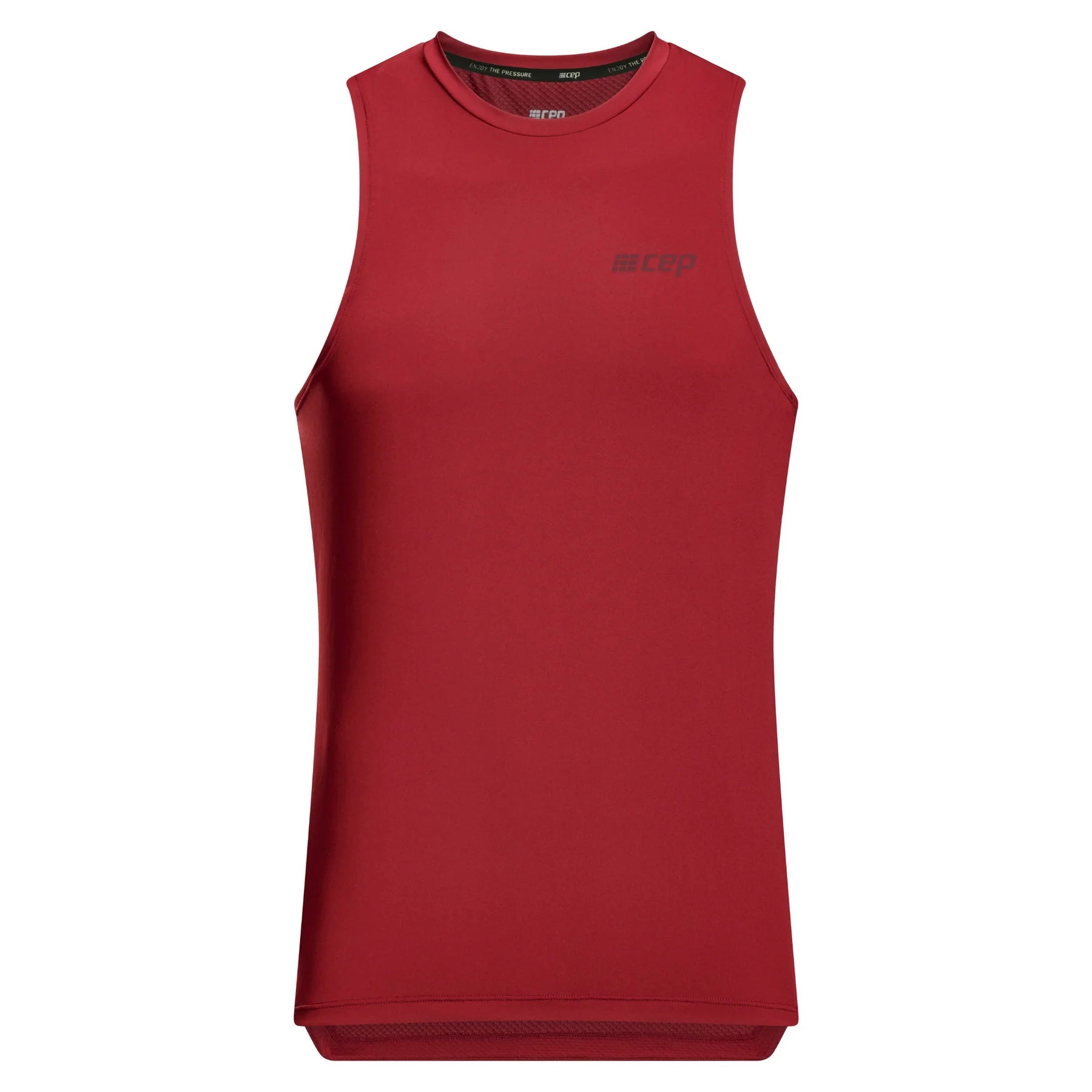 CEP Men's Performance Running Tank Top - Breathable Round Neck v5 - Dark Red - Ideal for Jogging, Gym Workouts & Outdoor Activities