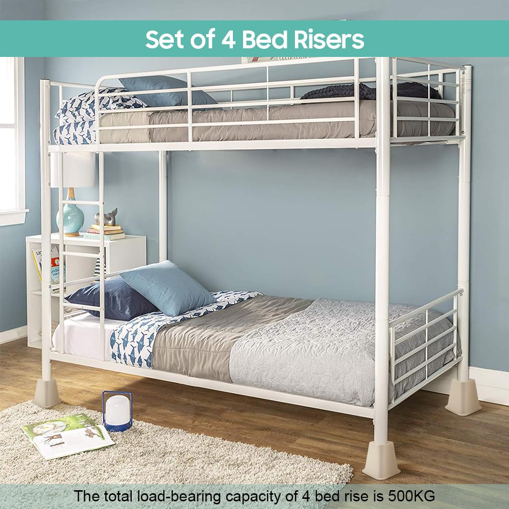 Heavy Duty 6 Inch Furniture Risers - 4 Pack Sturdy Bed/Chair/Sofa Lift Leg Pads (16.5x15.5cm) - Supports 500kg for Under Bed Storage & Space Saving - Perfect for Raising Beds, Couches & Furniture in Small Apartments