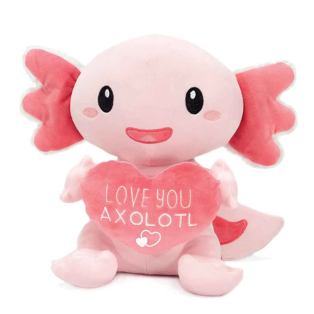 10 Adorable Sitting 'I Love You' Axolotl Plush Toys - Perfect for Gifts, Room Decor, and Cuddling