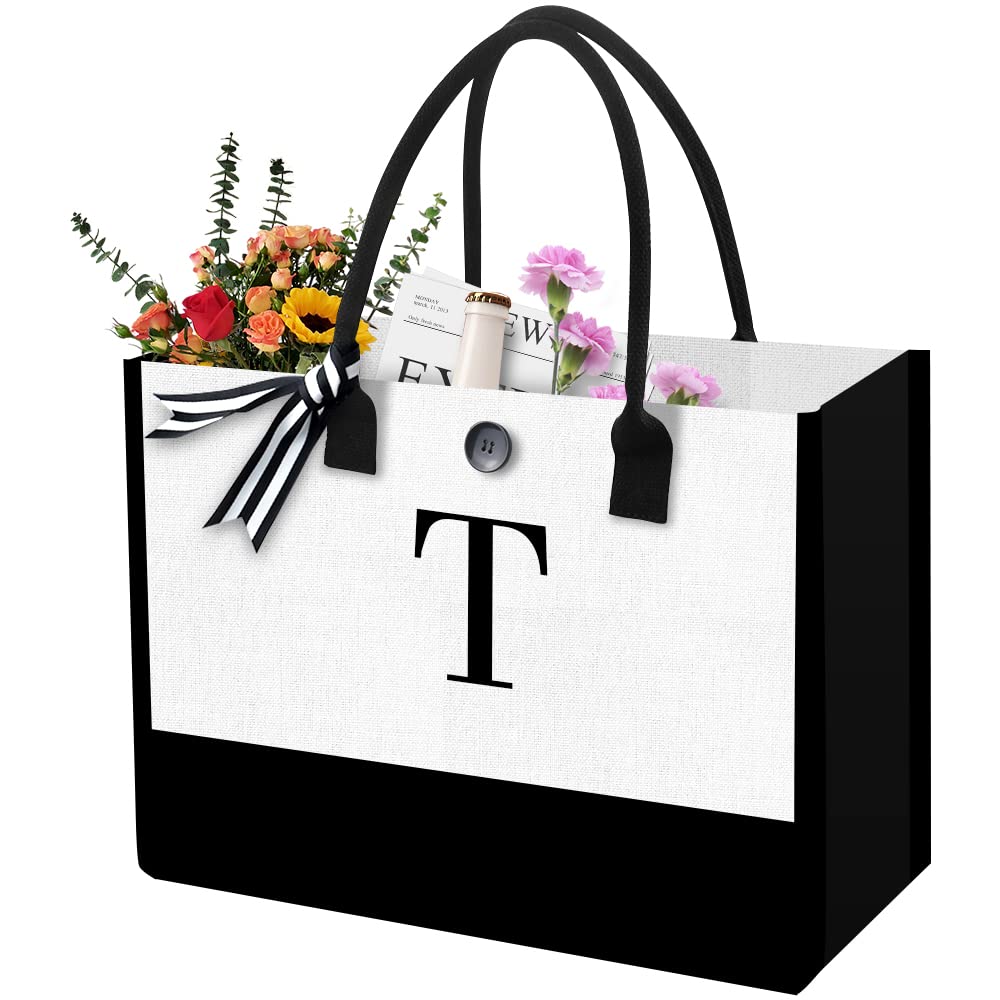 Personalized Canvas Beach Tote Bag for Women with Zipper - Perfect for Bridal Showers & Beach Trips