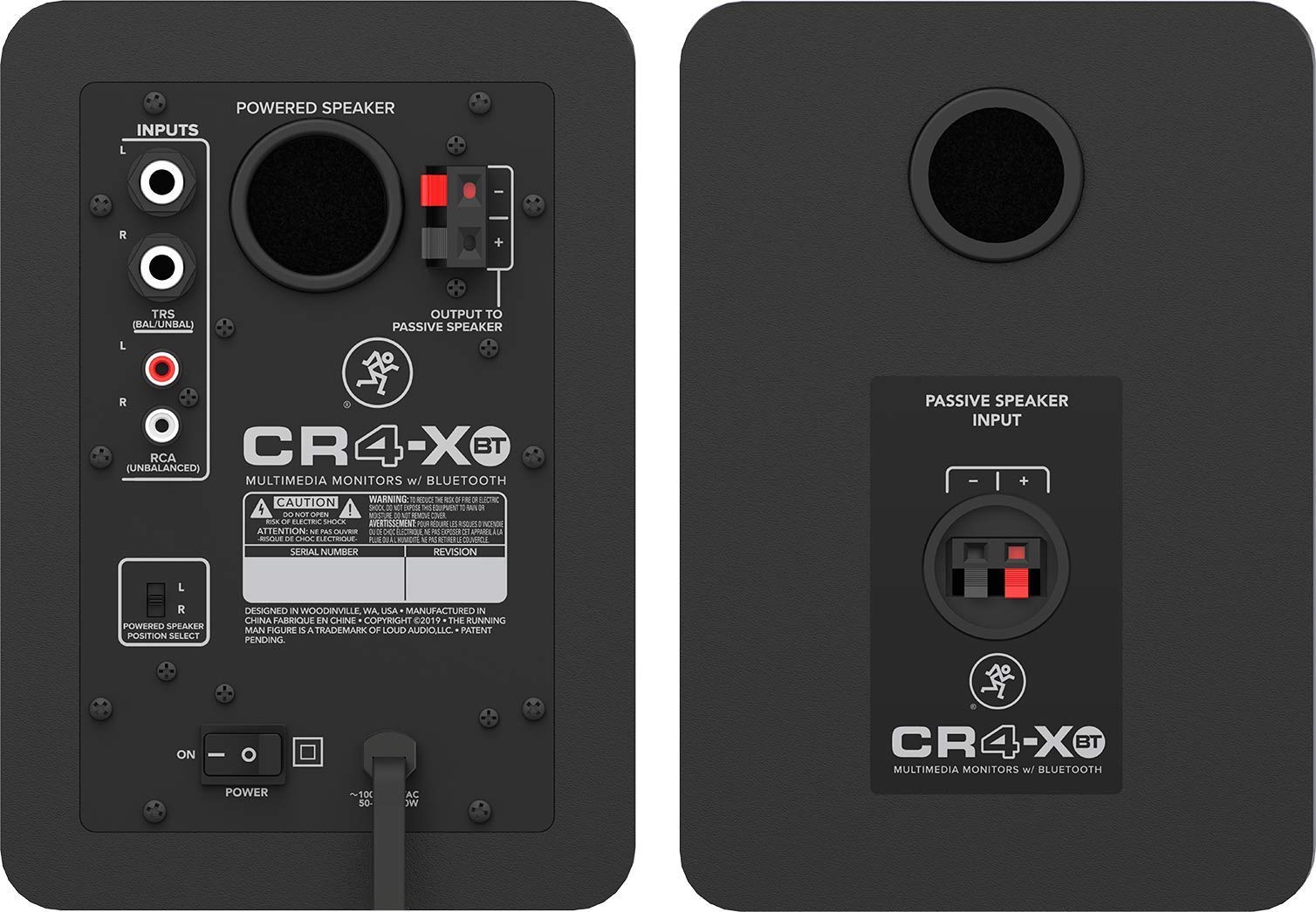 Mackie CR4-XBT 4-Inch Bluetooth Studio Monitor Speakers with EMB Cable & Phone Holder - Professional Multimedia Reference Monitors for Home Recording, Podcasting, Music Production & Gaming