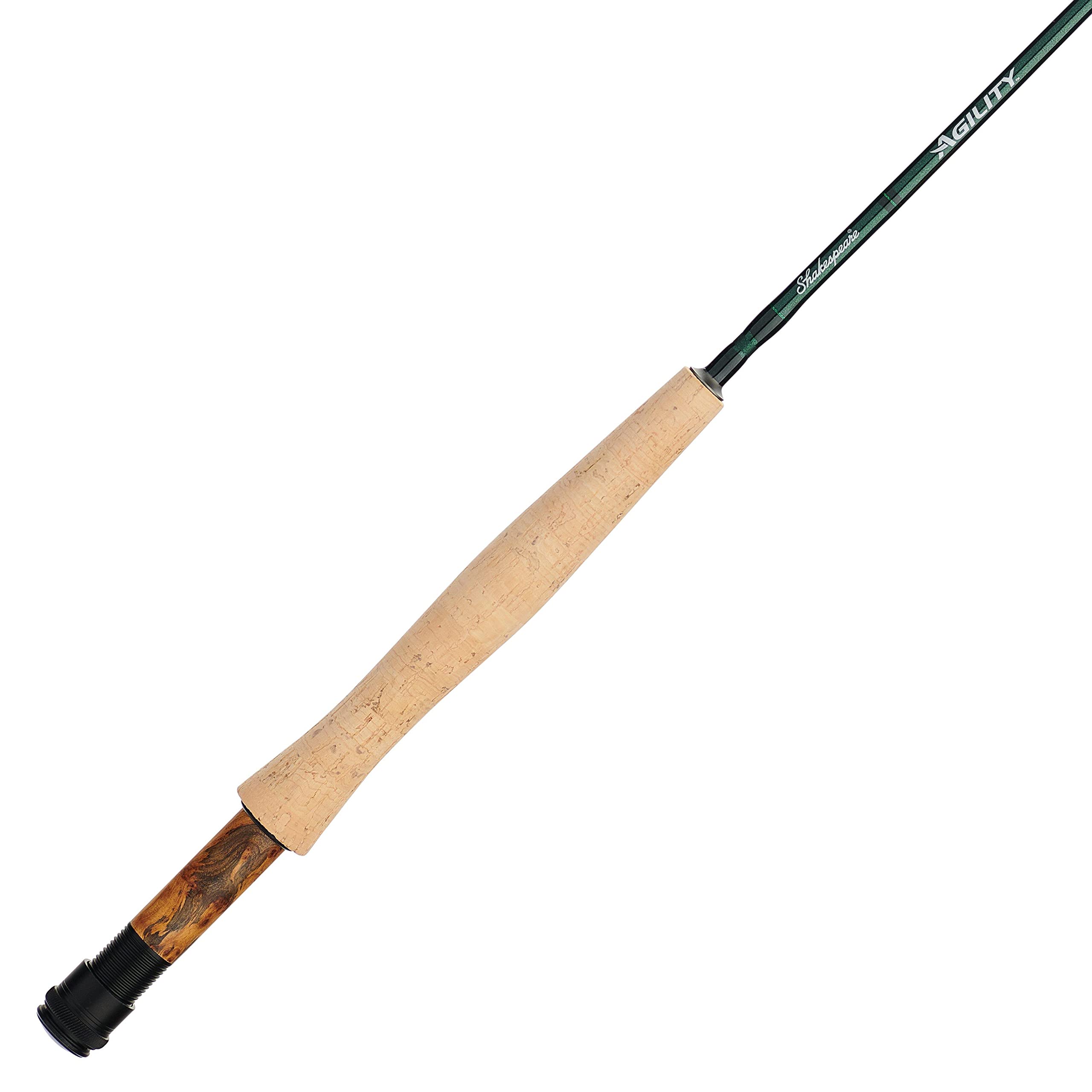 Premium Shakespeare Agility Fly Fishing Rod - Lightweight Graphite Fly Rod for Trout, Bass & Salmon - Perfect for Freshwater & Saltwater Fly Fishing Adventures