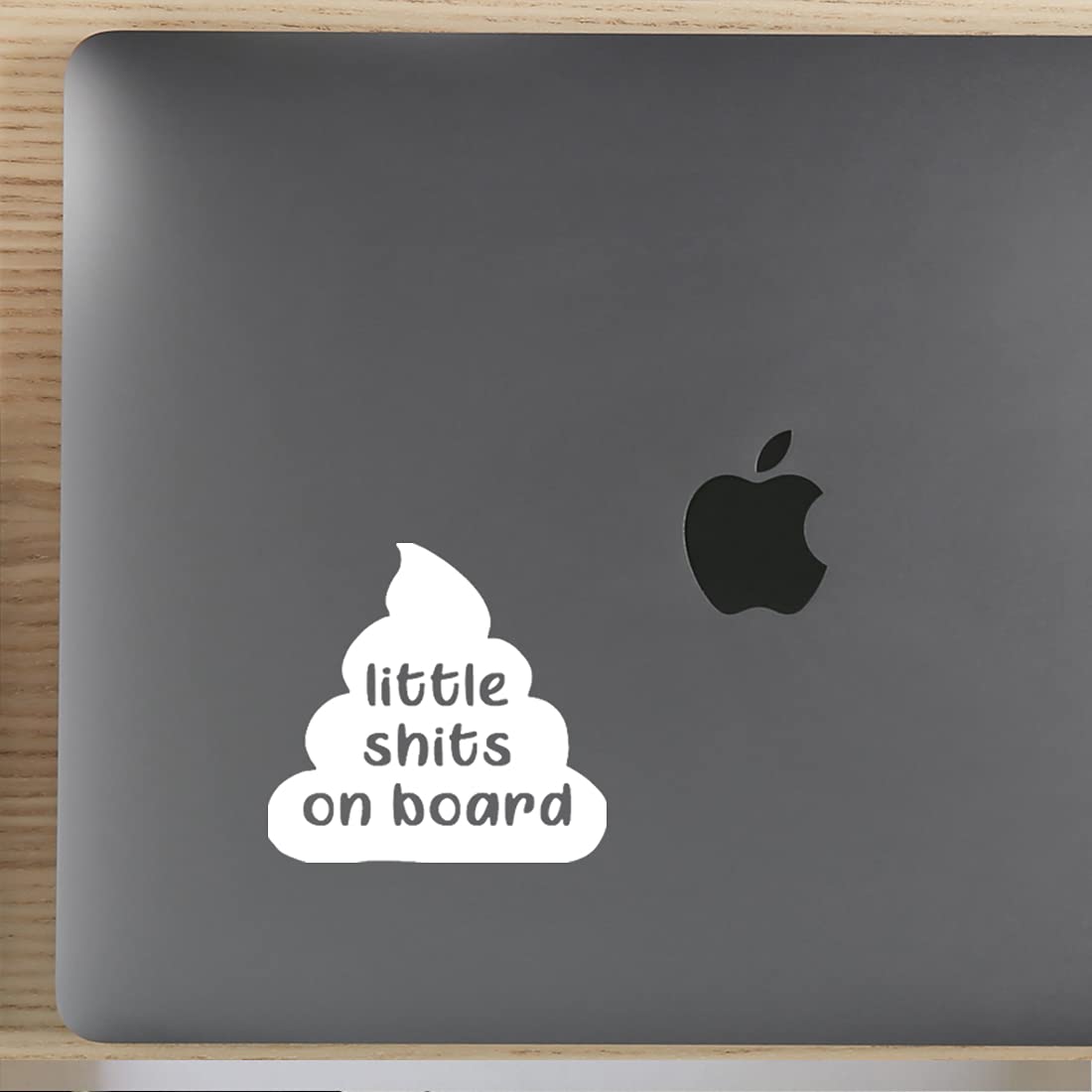 Little Shits On Board (White) - Set of 2 Premium Waterproof Vinyl Decal Stickers for Laptop, Phone, Helmet, Car Window, Bumper, Mug, Cup, Door & Wall - Perfect for Funny Gifts, Office Humor & Home Decor
