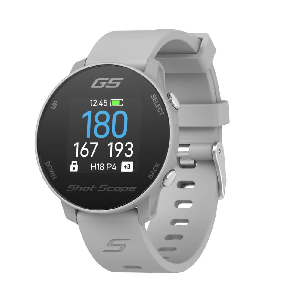 Shot Scope G5 Golf GPS Watch - Grey | Accurate Golf Rangefinder & Performance Tracker | Perfect for Golfers & Outdoor Sports Enthusiasts
