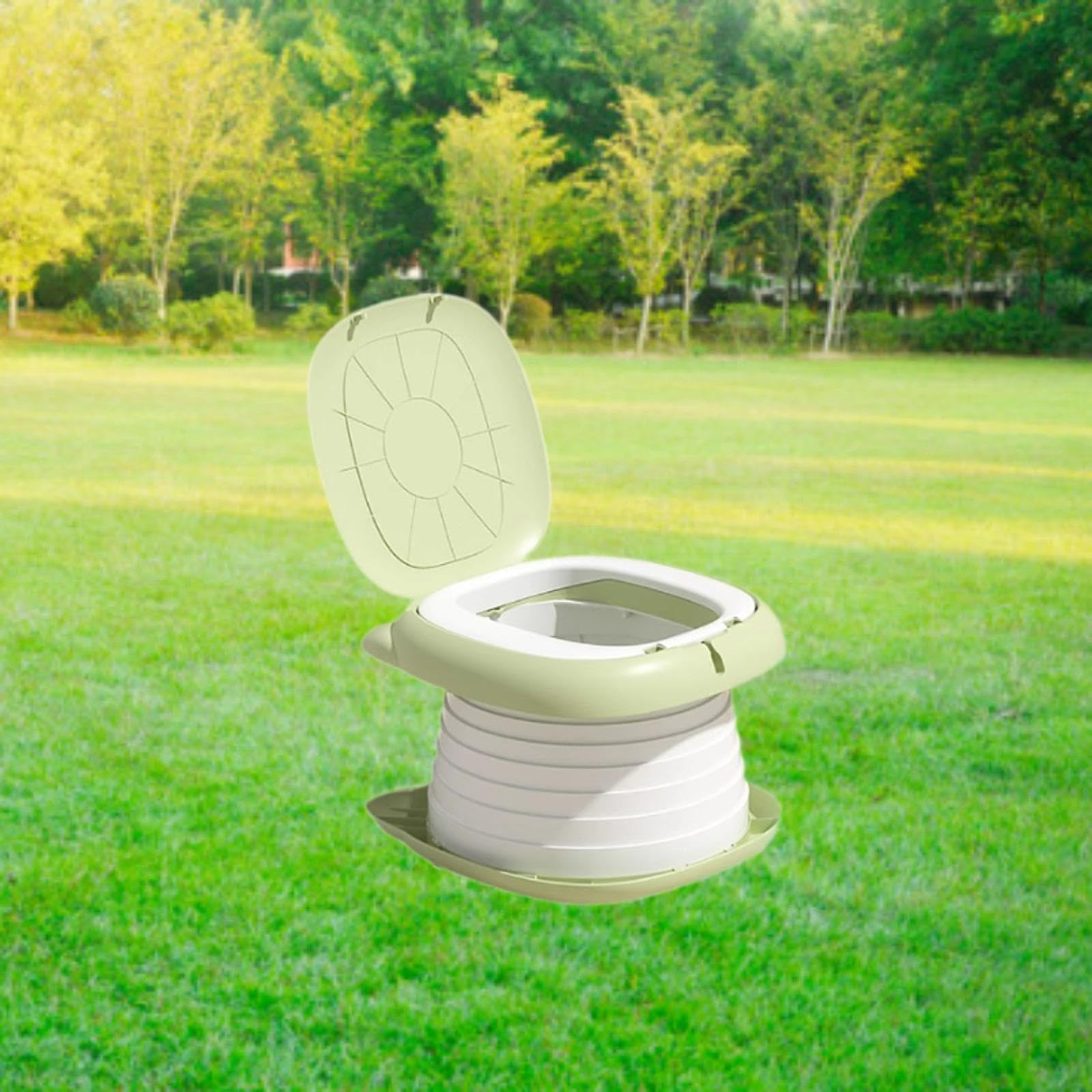 Portable Baby Potty Chair with Removable Garbage Bag Holder - Foldable Travel Potty for Toddlers | Ideal for Car, Camping & Outdoor Use (Green)