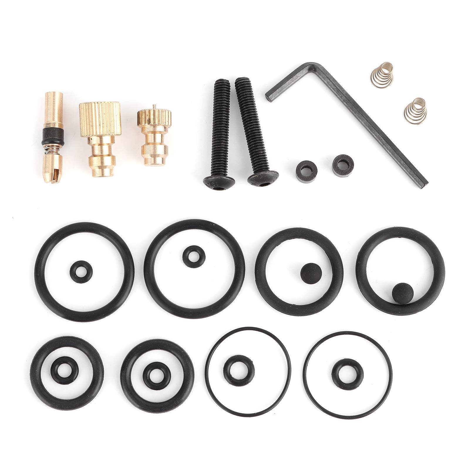 26Pcs Black & Copper High Pressure Air Pump Nozzle with Hex Wrench - Compatible with PCP & Hand Air Pumps - Perfect for Inflating Tires, Sports Balls & Outdoor Equipment