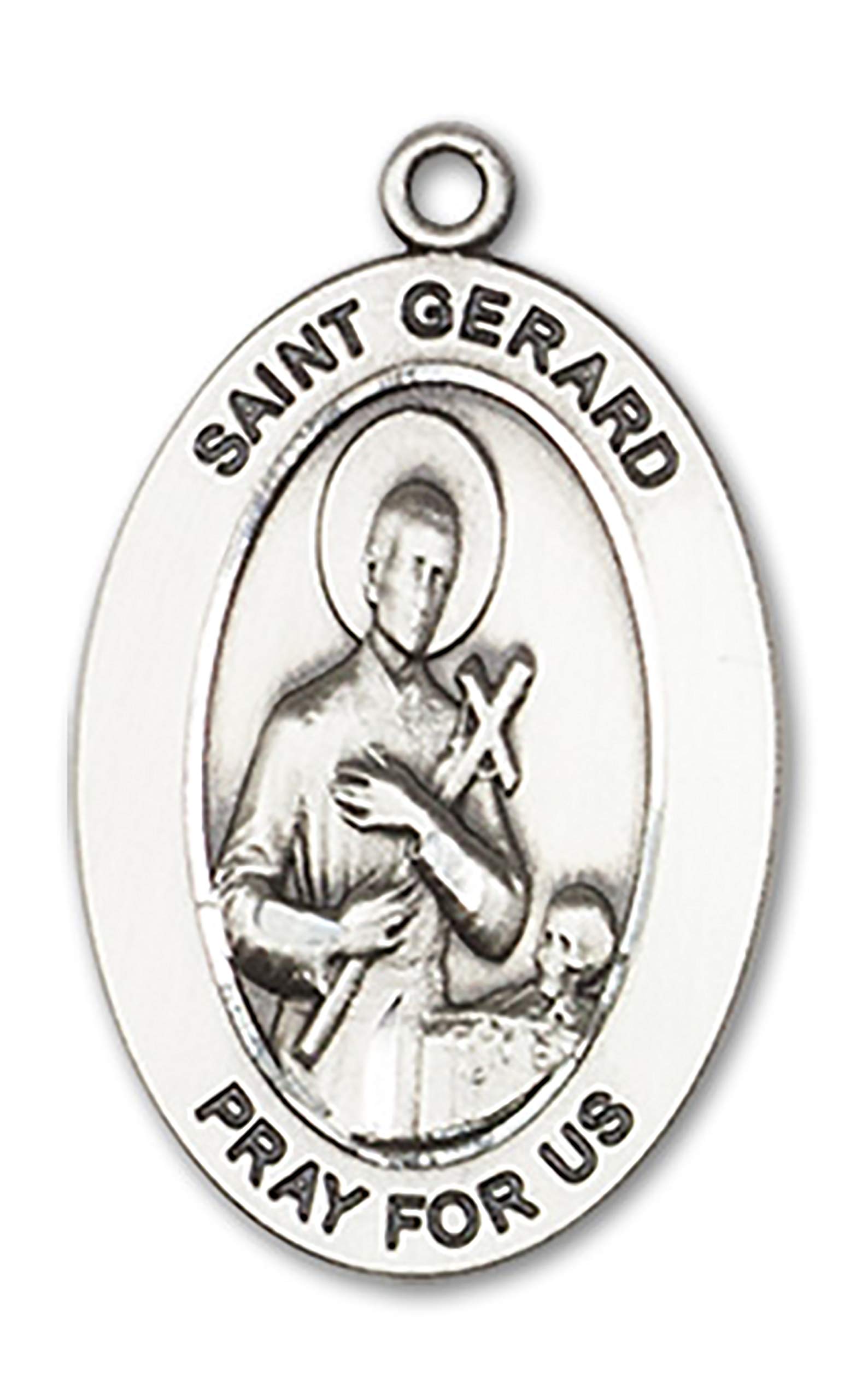 Sterling Silver Saint Medal with Stainless Steel Chain & Gift Box - Religious Jewelry for Baptism, First Communion & Everyday Wear