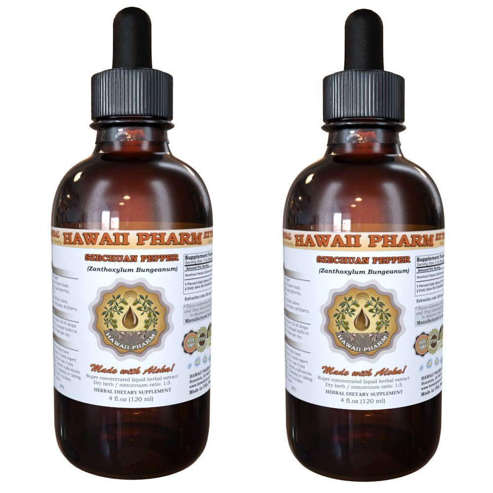 **Szechuan Pepper Liquid Extract - Zanthoxylum Bungeanum Berry Husk Tincture | Herbal Supplement by Hawaii Pharm | 2 fl.oz (60ml) | Made in USA | Supports Digestion & Flavor Enhancement**    *(Use for culinary recipes, herbal remedies, or digestive wellness)*