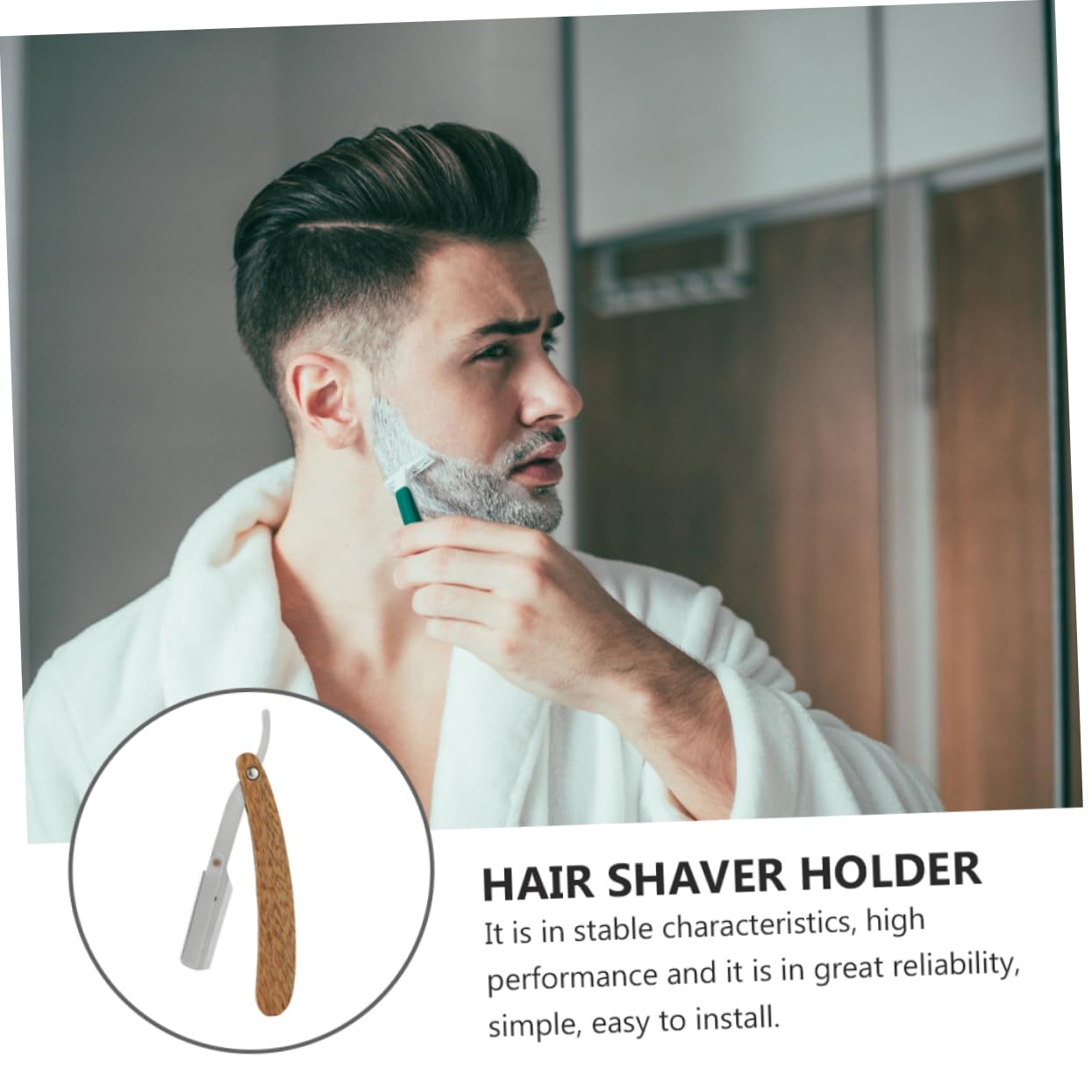 Premium Rosewood Folding Manual Razor Stand for Men | Barber & Salon Shaver Holder | Durable Wooden Razor Organizer (Blade Not Included) | Perfect for Home Grooming, Professional Barbershops & Travel Shaving Kits