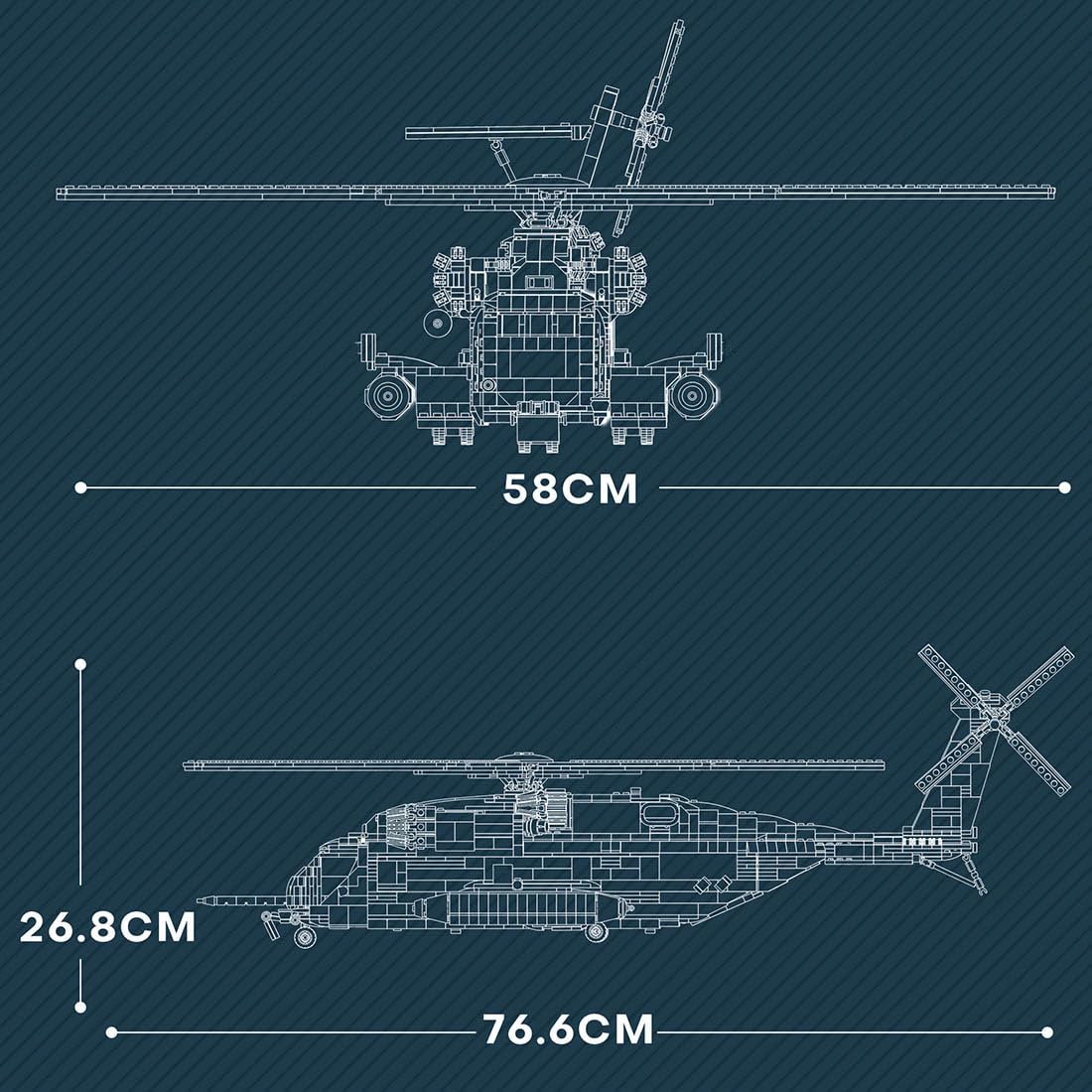 LEGO Technic 1/35 Scale CH-53E Super Stallion Military Building Kit - 2192PCS Advanced Model Set for Adults - Perfect for Collectors, Display & STEM Education