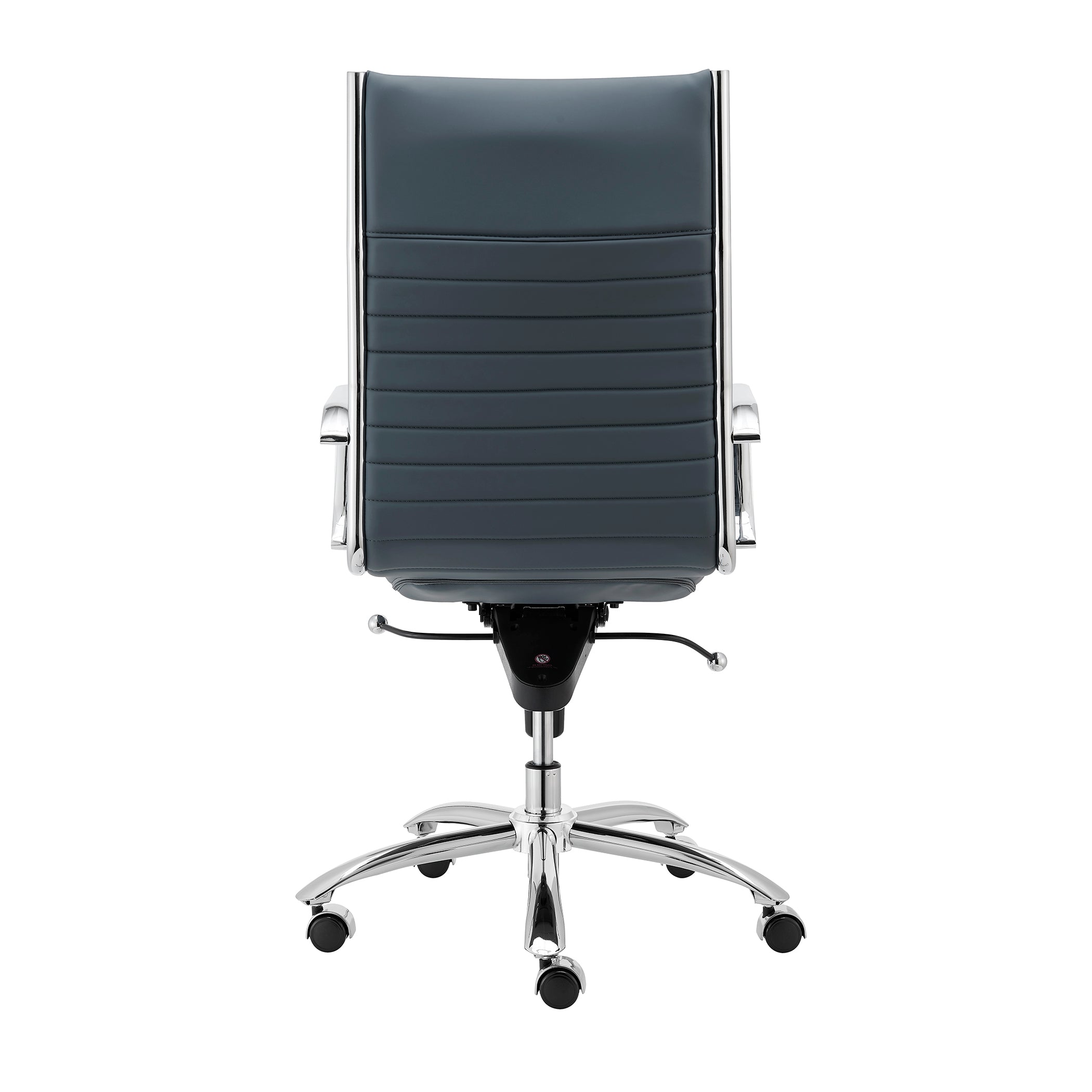 Ergonomic Dirk High Back Office Chair with Chromed Steel Base - Adjustable Lumbar Support & Tilt Function for Home & Office Workspaces