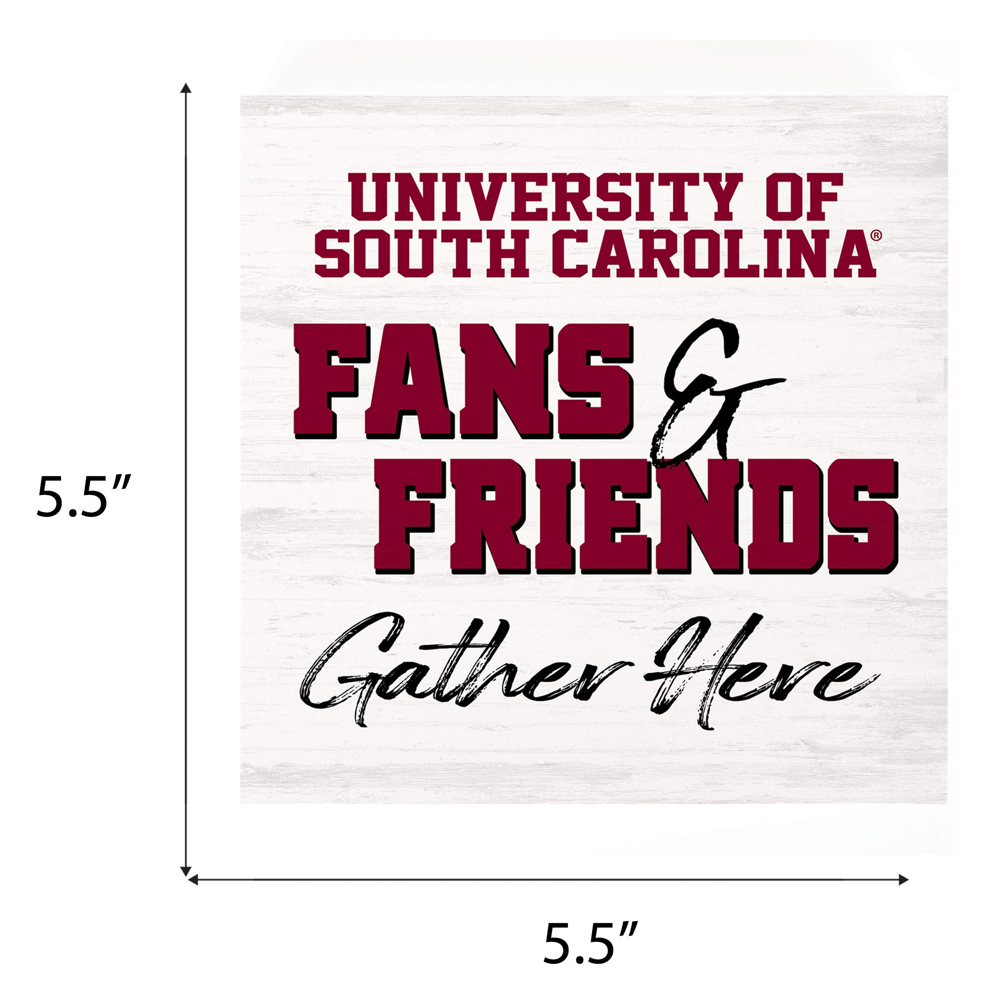 P. Graham Dunn University of South Carolina Wood Sign - 5.5 x 5.5 Inch Handcrafted Gamecocks Fan Decor - Perfect for Tailgating, Home Office & College Dorm Room Wall Art