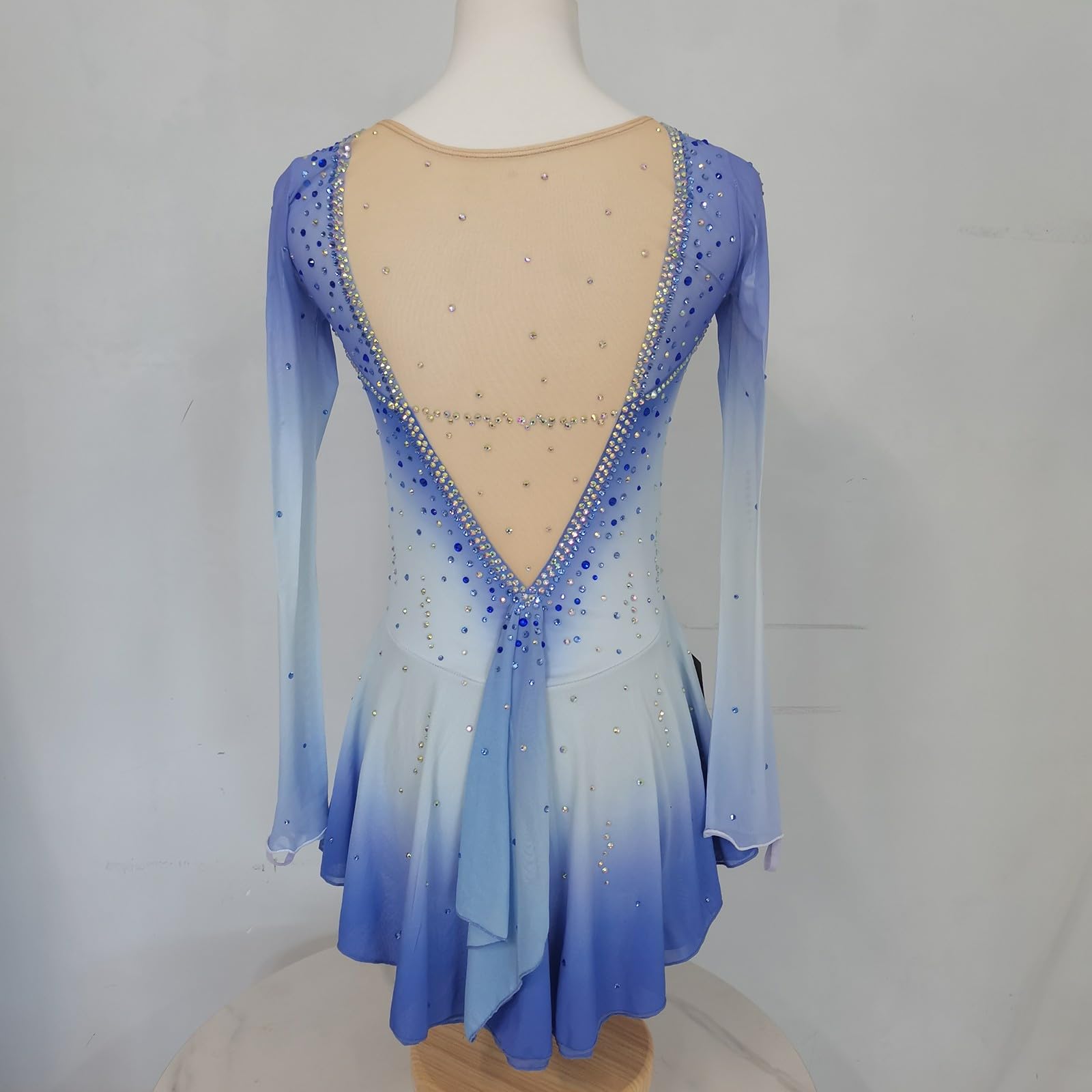 Elegant Blue Figure Skating Dress for Girls & Women - Competition Ice Dance Costume - Professional Skating Outfit for Performances & Shows