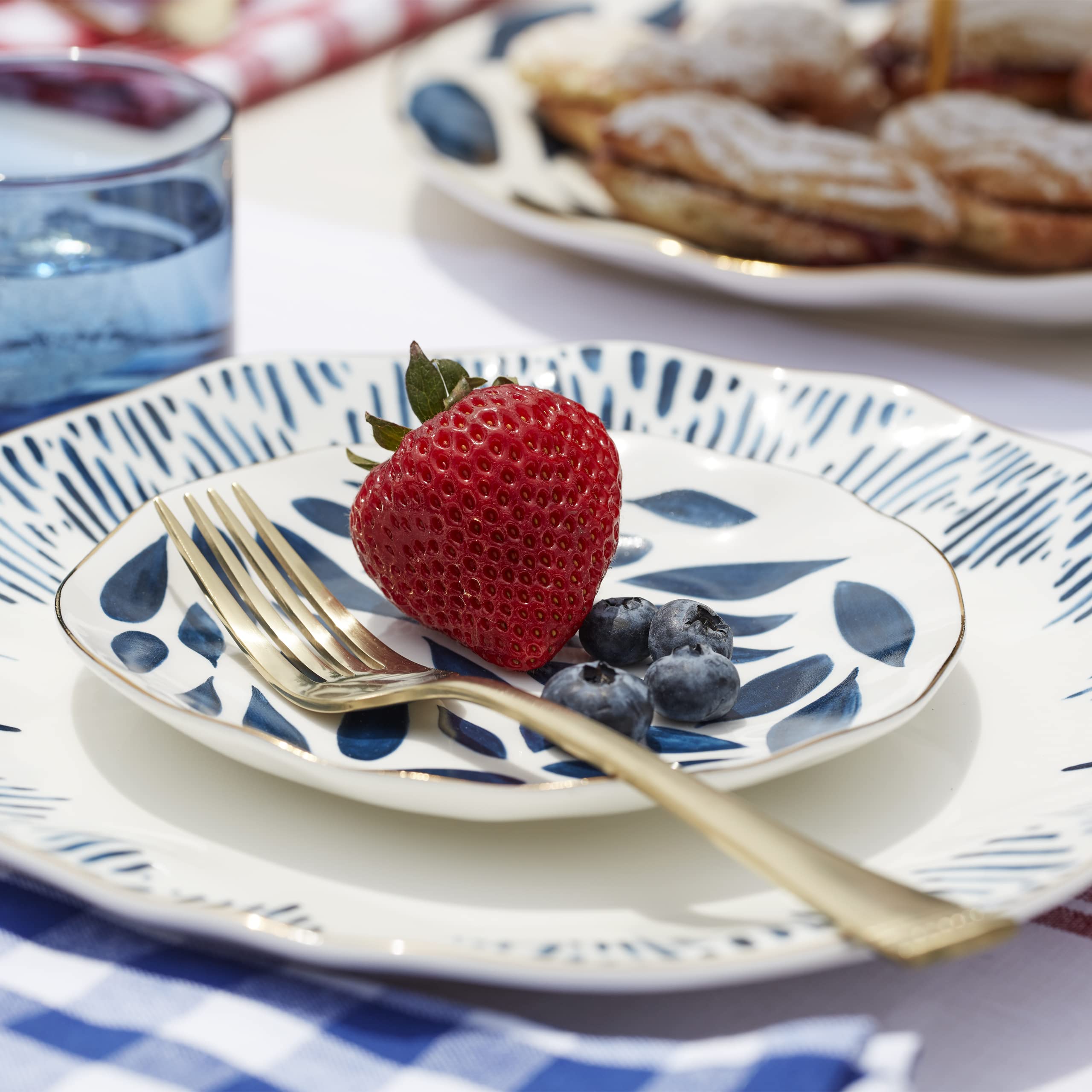 Lenox Blue Bay 12-Piece Dessert Plates Set - Elegant Fine China for Formal Dining & Entertaining (10.30 LB) - Perfect for Dinner Parties, Holiday Gatherings & Special Occasions