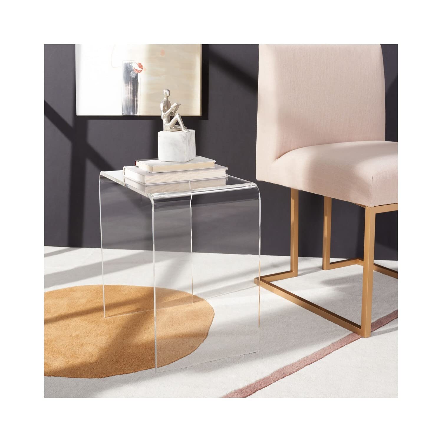 SAFAVIEH Pryor Clear Acrylic Side Table - Modern End Table for Living Room, Bedroom & Office - Fully Assembled Home Decor Furniture - Perfect for Small Spaces, Coffee Table Alternative