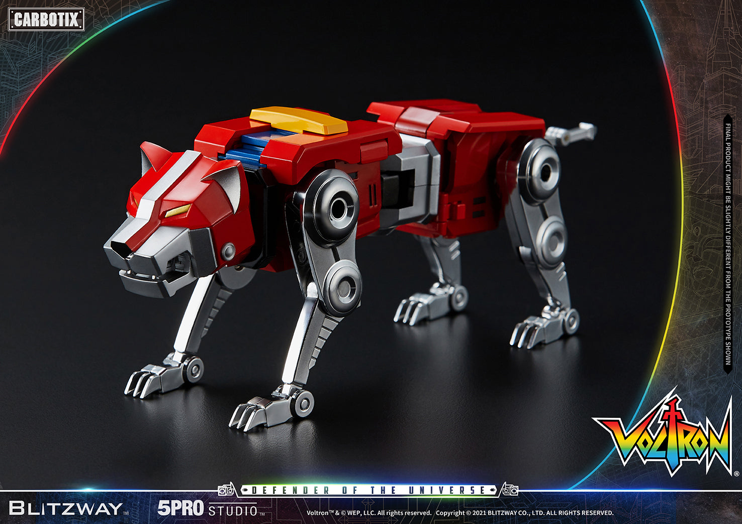 Blitzway Voltron Defender of the Universe Carbotix Series Diecast Action Figure - Collectible Robot Toy for Display & Play | Perfect for Anime Fans & Model Collectors