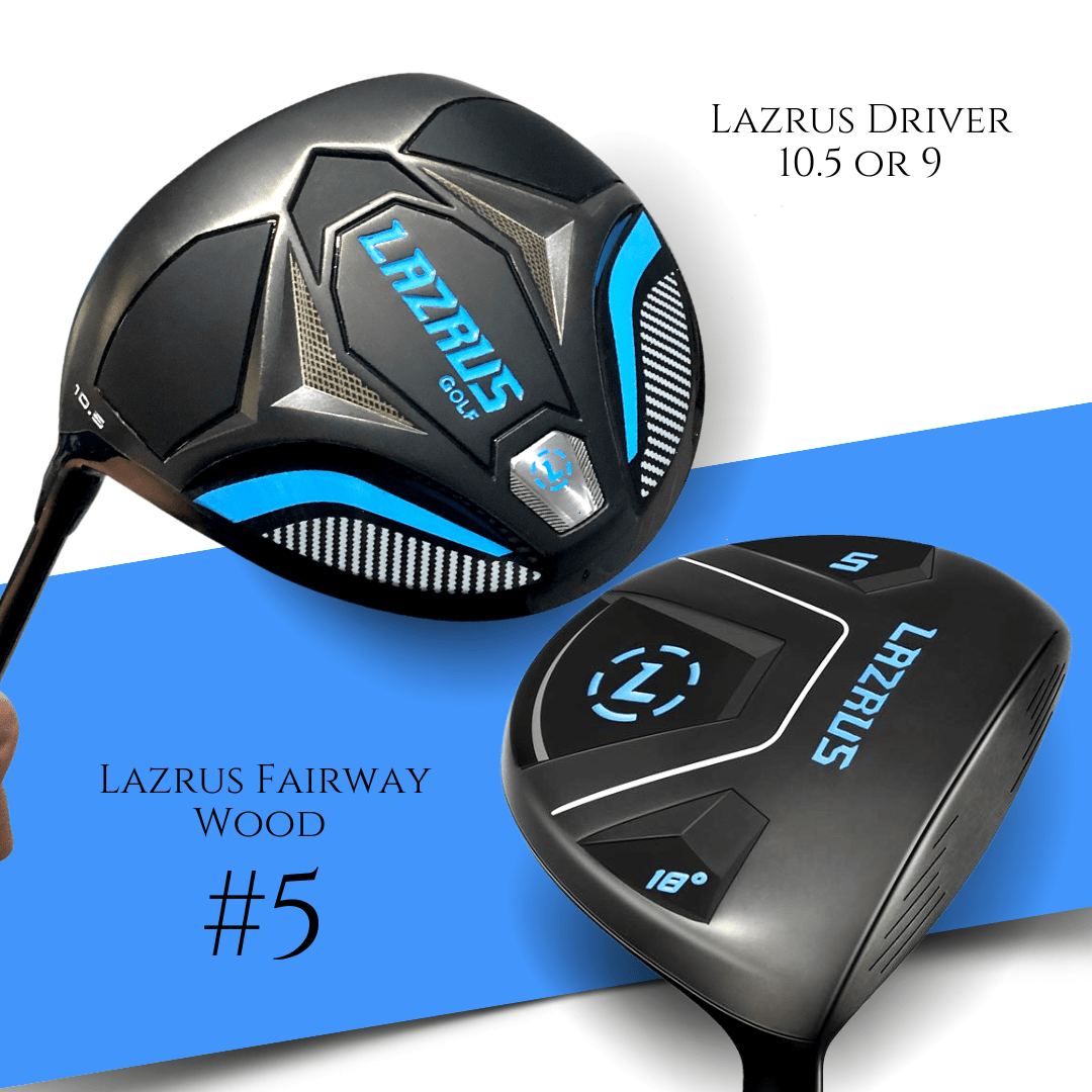 Lazrus Golf Driver and Fairway Wood Set - Premium Golf Clubs for Men & Women - Perfect for Driving Range, Course Play & Tournament Training