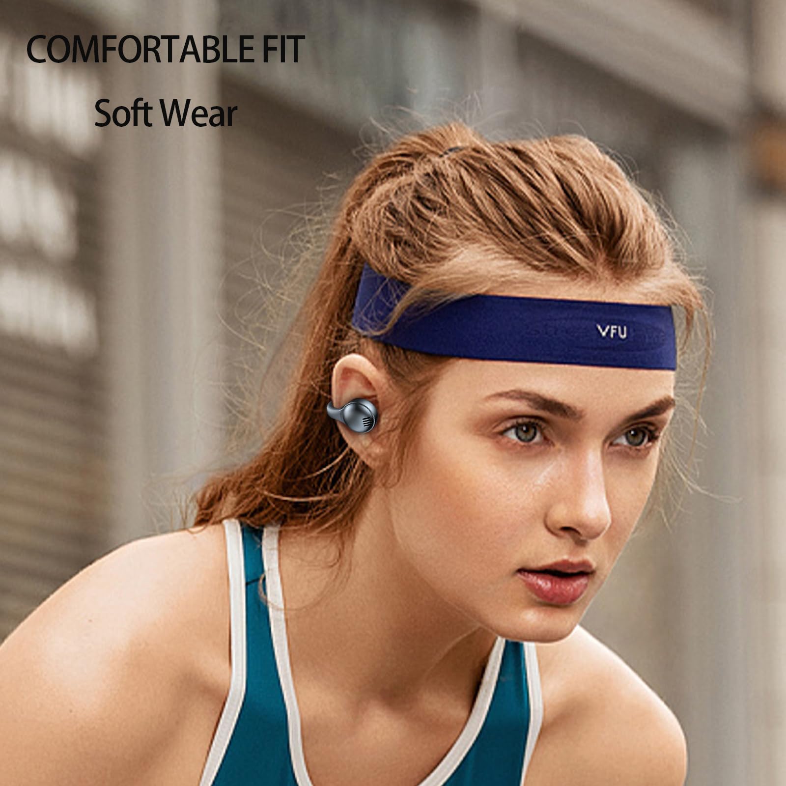Wireless Bone Conduction Headphones - Open Ear Bluetooth Headset with Secure Ear Clips for Running, Cycling & Workouts | Sweatproof & Comfortable for All-Day Use