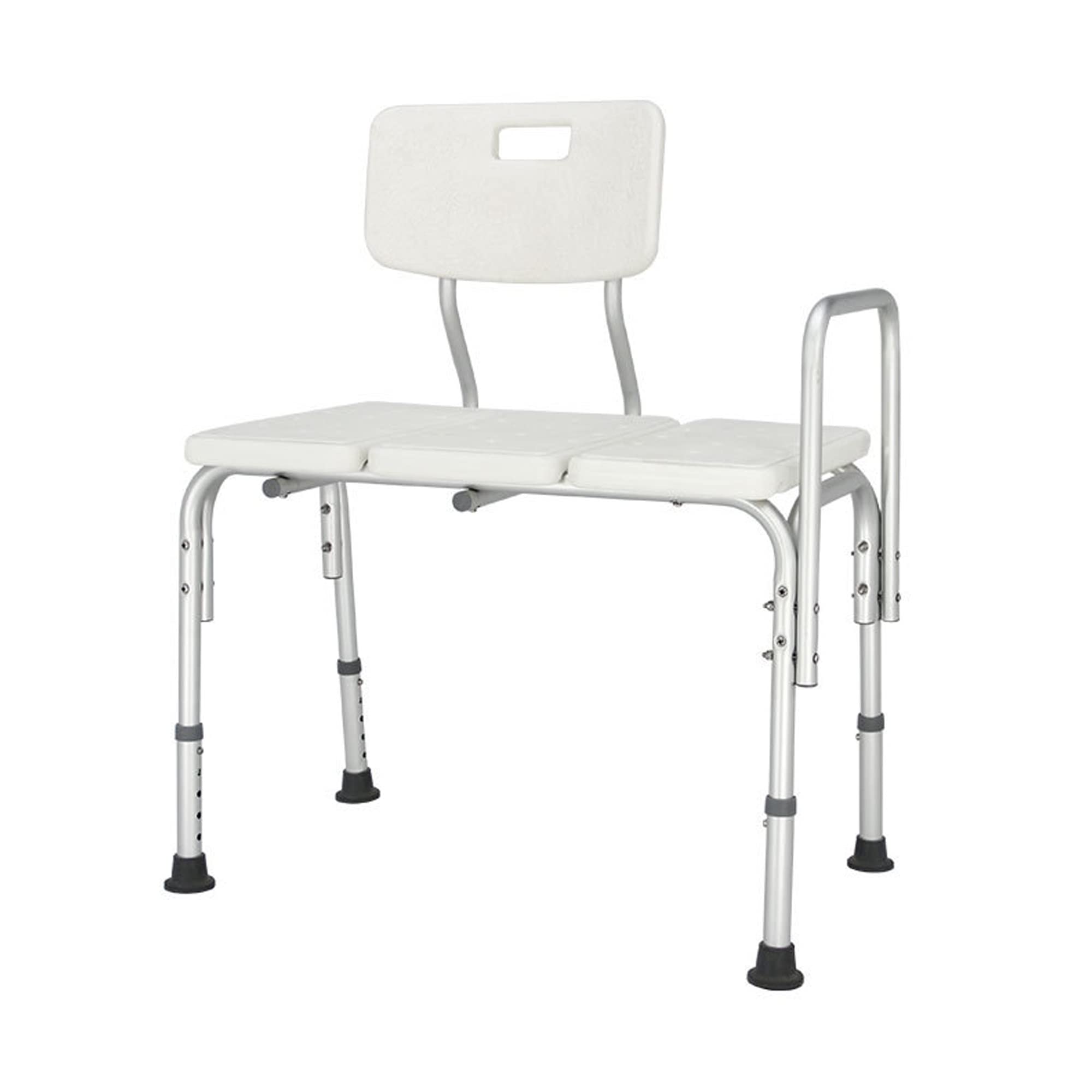 Adjustable Shower Transfer Bench with Backrest - Heavy Duty Bath Shower Chair for Adults & Elderly - Non-Slip Safety Seat for Disabled & Seniors - Ideal for Bathroom Mobility Assistance & Post-Surgery Recovery