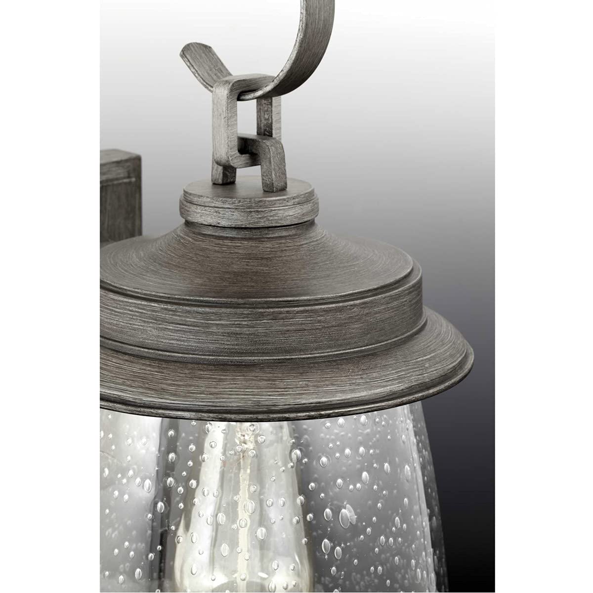 Progress Lighting Conover Collection 1-Light Clear Seeded Glass Farmhouse Outdoor Hanging Lantern in Antique Pewter - Perfect for Porch, Patio, Garden and Entryway Lighting