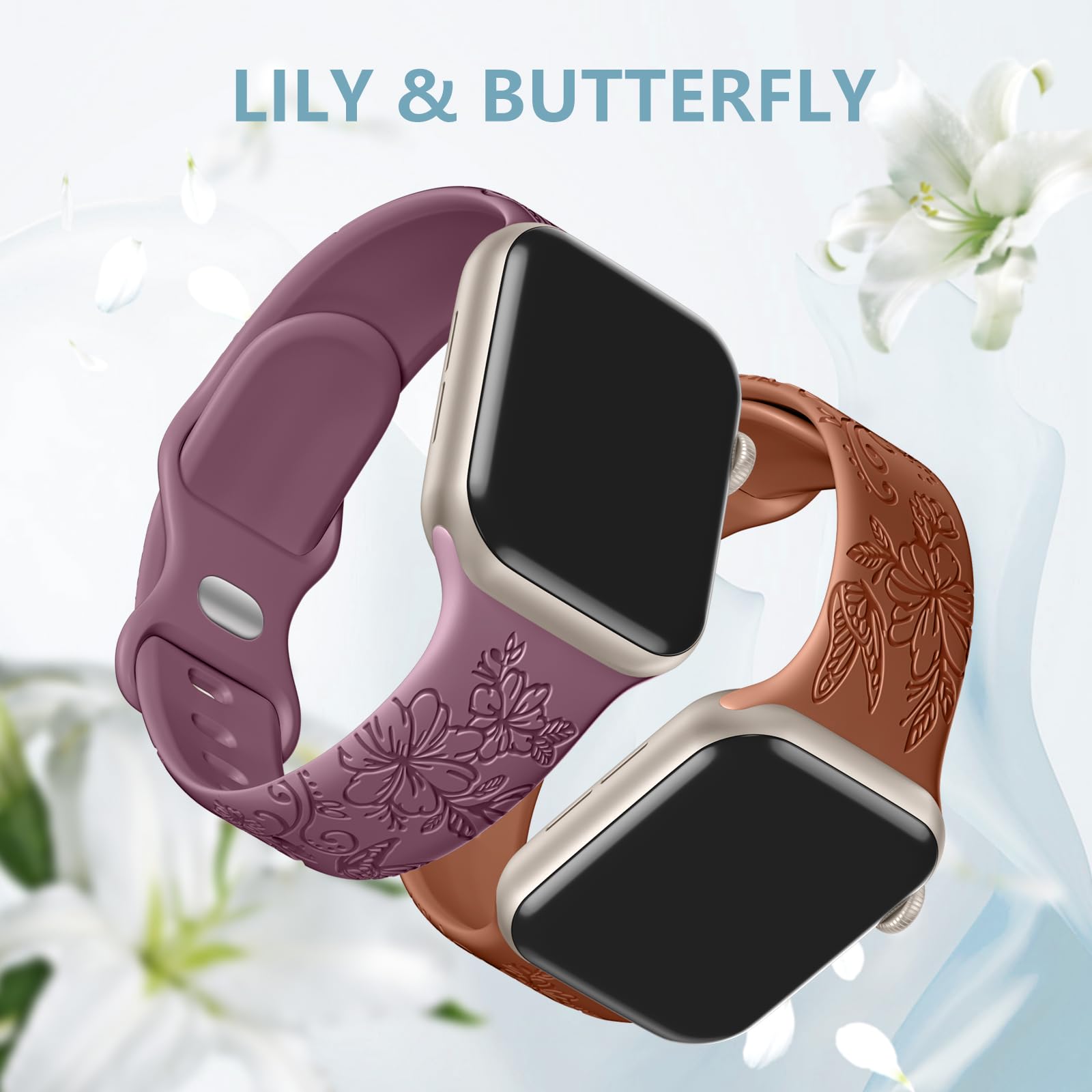 Maledan Soft Silicone Replacement Band for Apple Watch Series 10/9/8/7/6/5/4/3/SE - Stylish Sport Bracelet Compatible with 38mm/40mm/41mm/42mm/44mm/45mm/46mm iWatch - Perfect for Workouts, Running & Everyday Wear