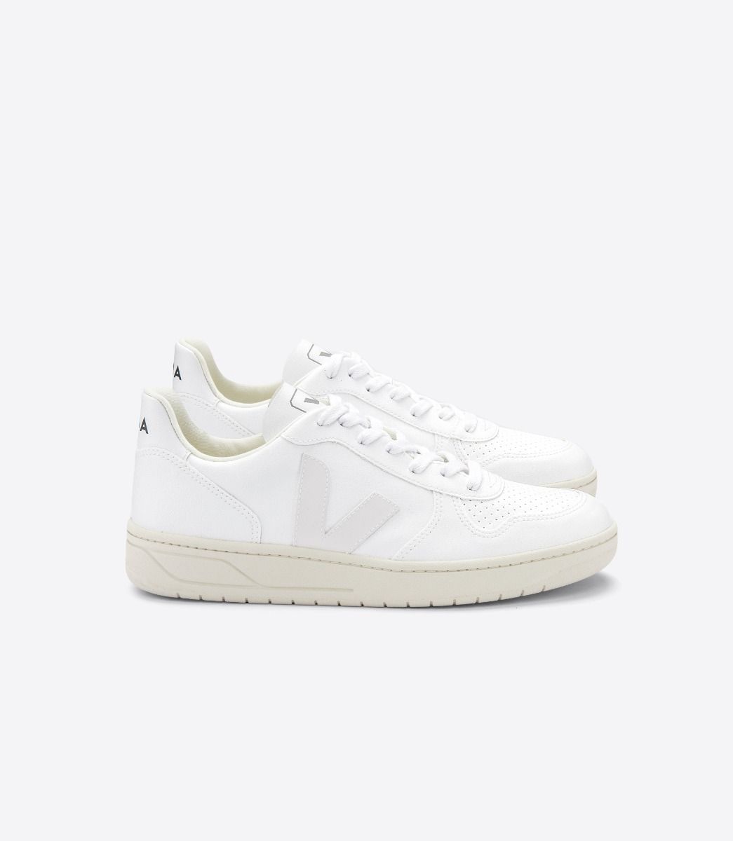 Veja V10 Sneakers - White Vegan Leather Sustainable Running Shoes for Men & Women | Eco-Friendly Fashion for Casual Wear & Workouts